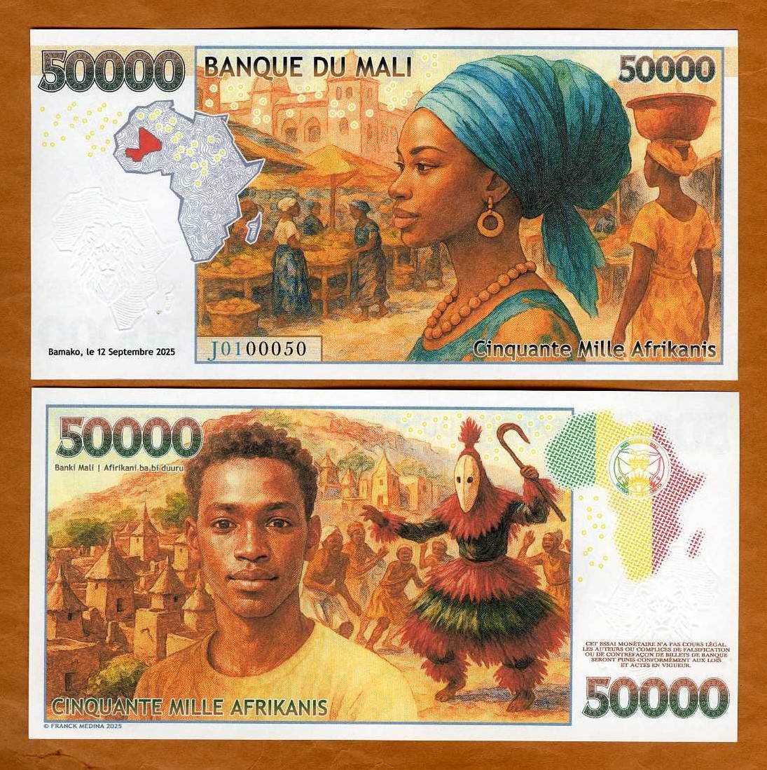 Mali , 50000 Afrikanis, 2025, Fantasy Art Banknote