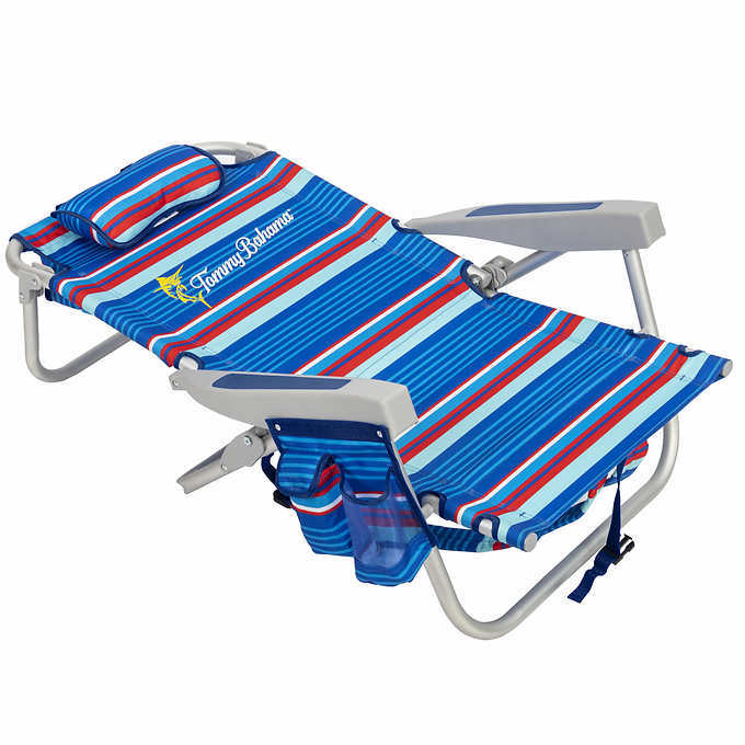 2-Pack Tommy Bahama Beach Chair Lay Flat, Reclining, Adjustable, Storage, NEW