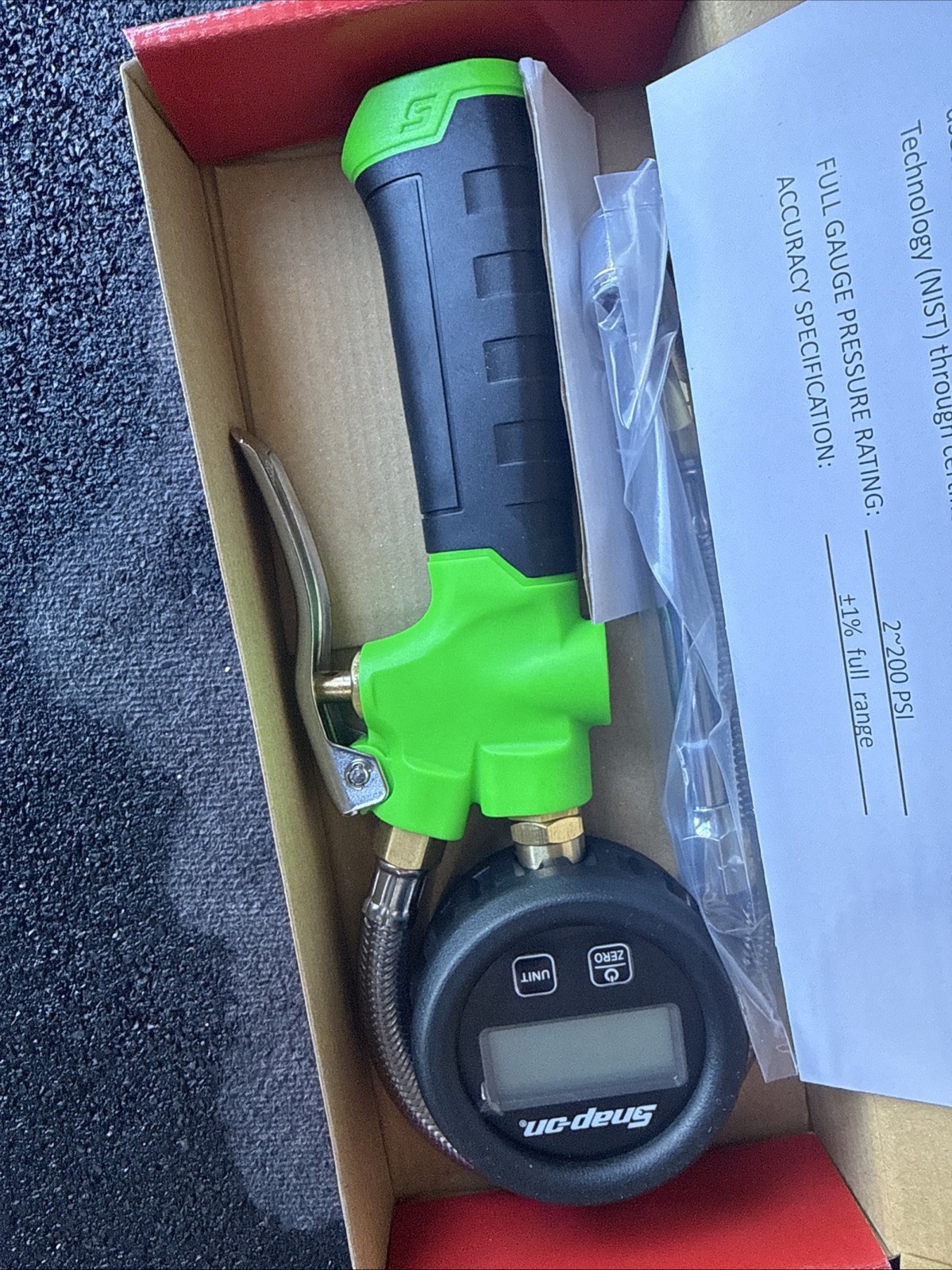 For SNAP ON TOOLS HEAVY DUTY DIGITAL TIRE INFLATOR TPGDL2000GRN GREEN