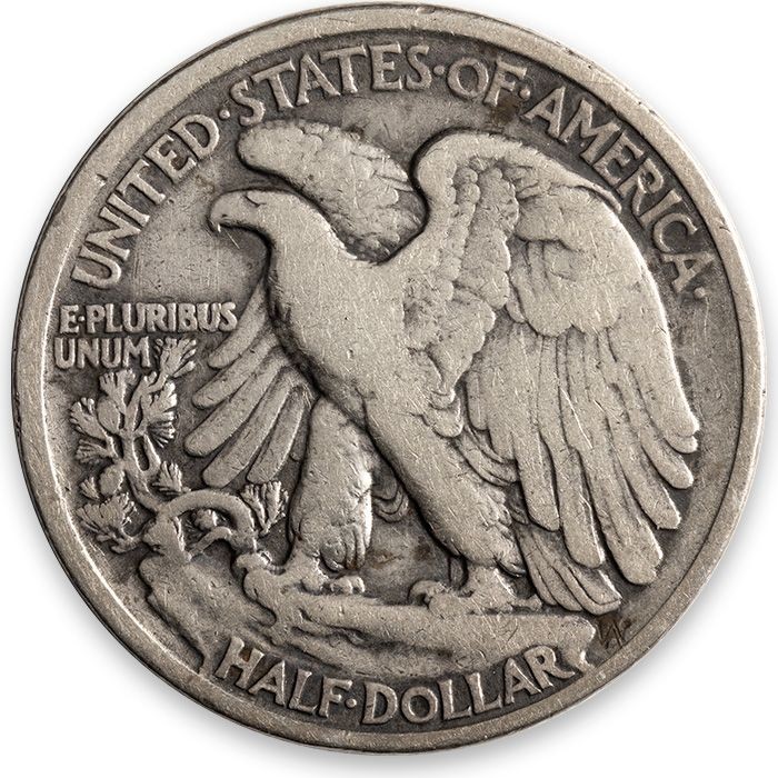 1921 S Walking Liberty Half Dollar - Very Good Details - Improperly Cleaned