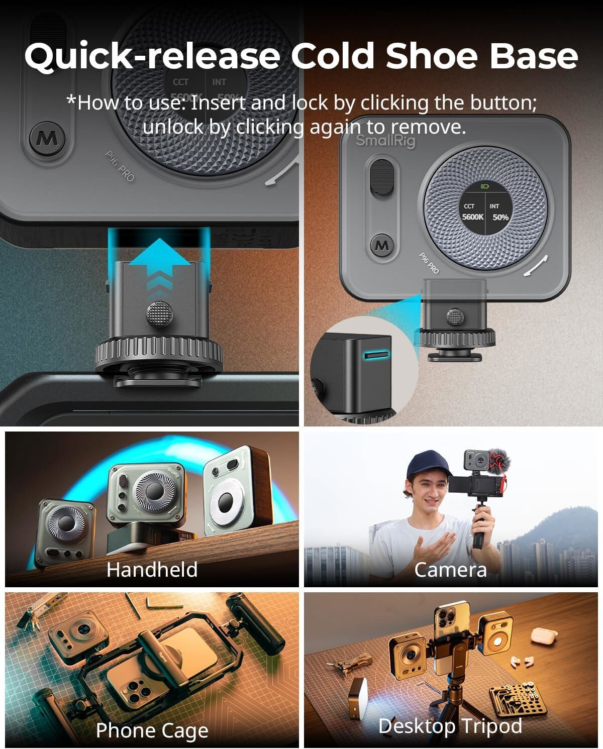 SmallRig Vibe P96 Pro Led Video Light Camera Light for Vlog 4660