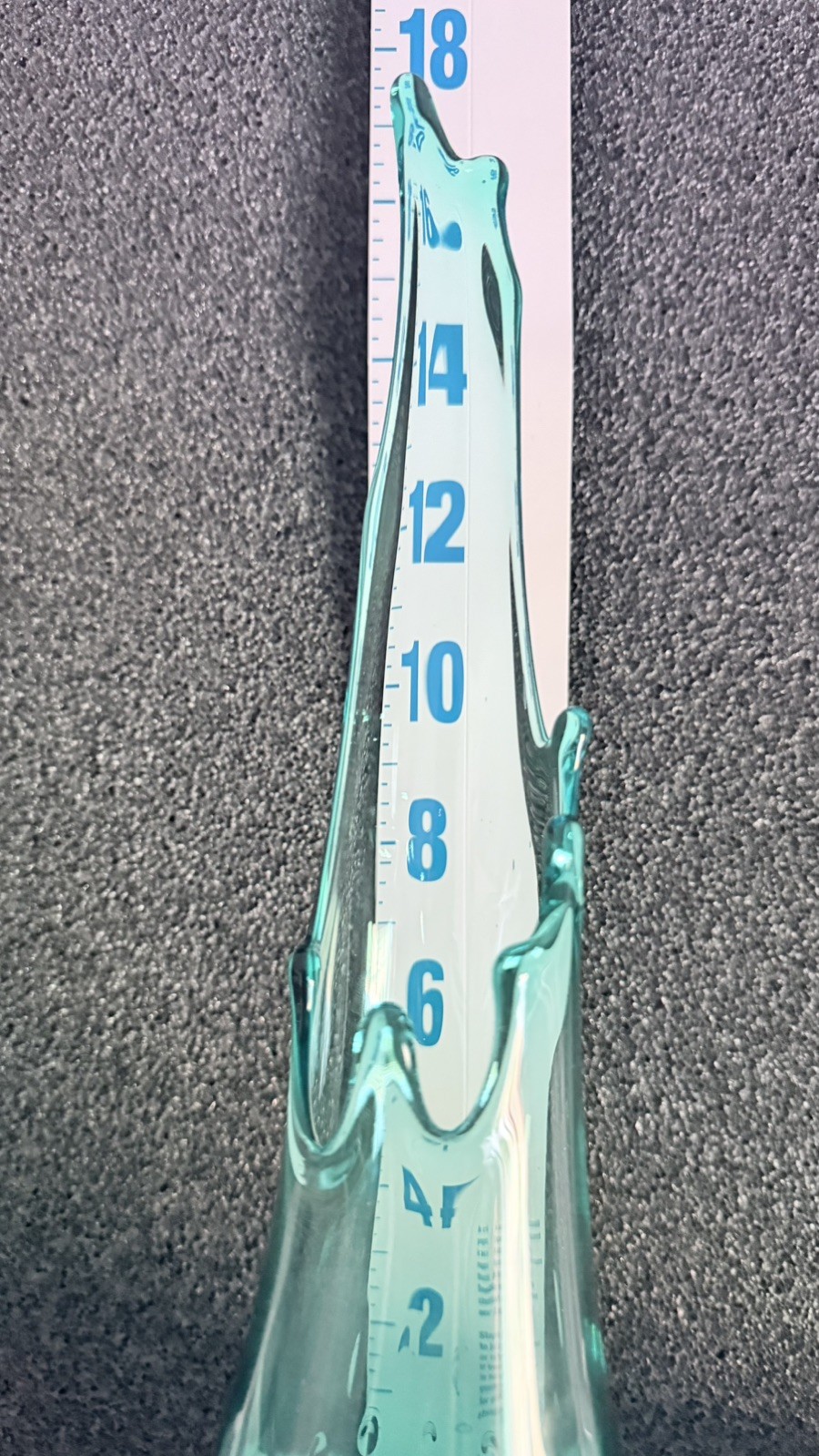 Le Smith peacock 3 toe Glass Vase 16.25”