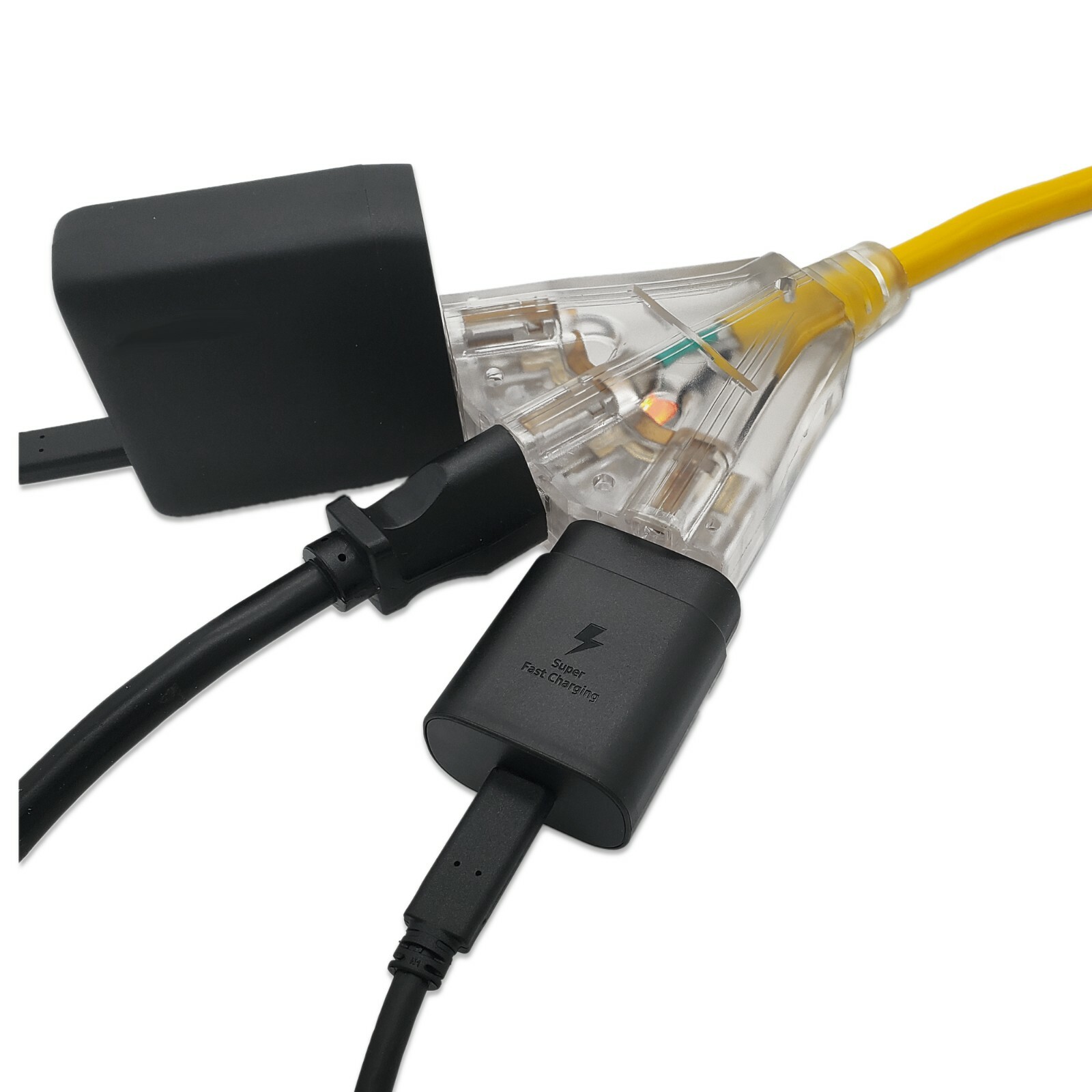 10 Gauge (10 ft, 25 ft, 50 ft, 100 ft) 3 Outlet Lighted Extension Cord - 10 Awg