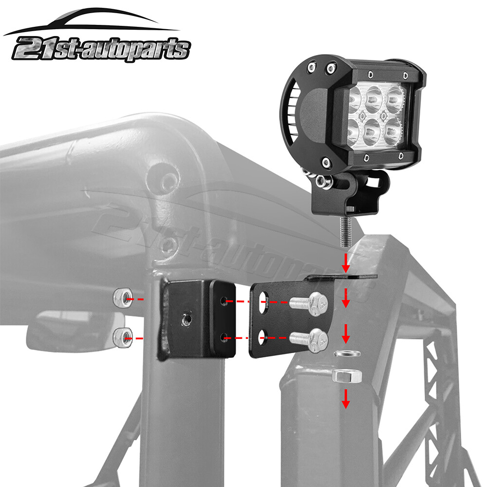 2024 For Polaris Ranger 570 900 1000 52" LED Bar+Pod Light Front&Rear Roof Mount