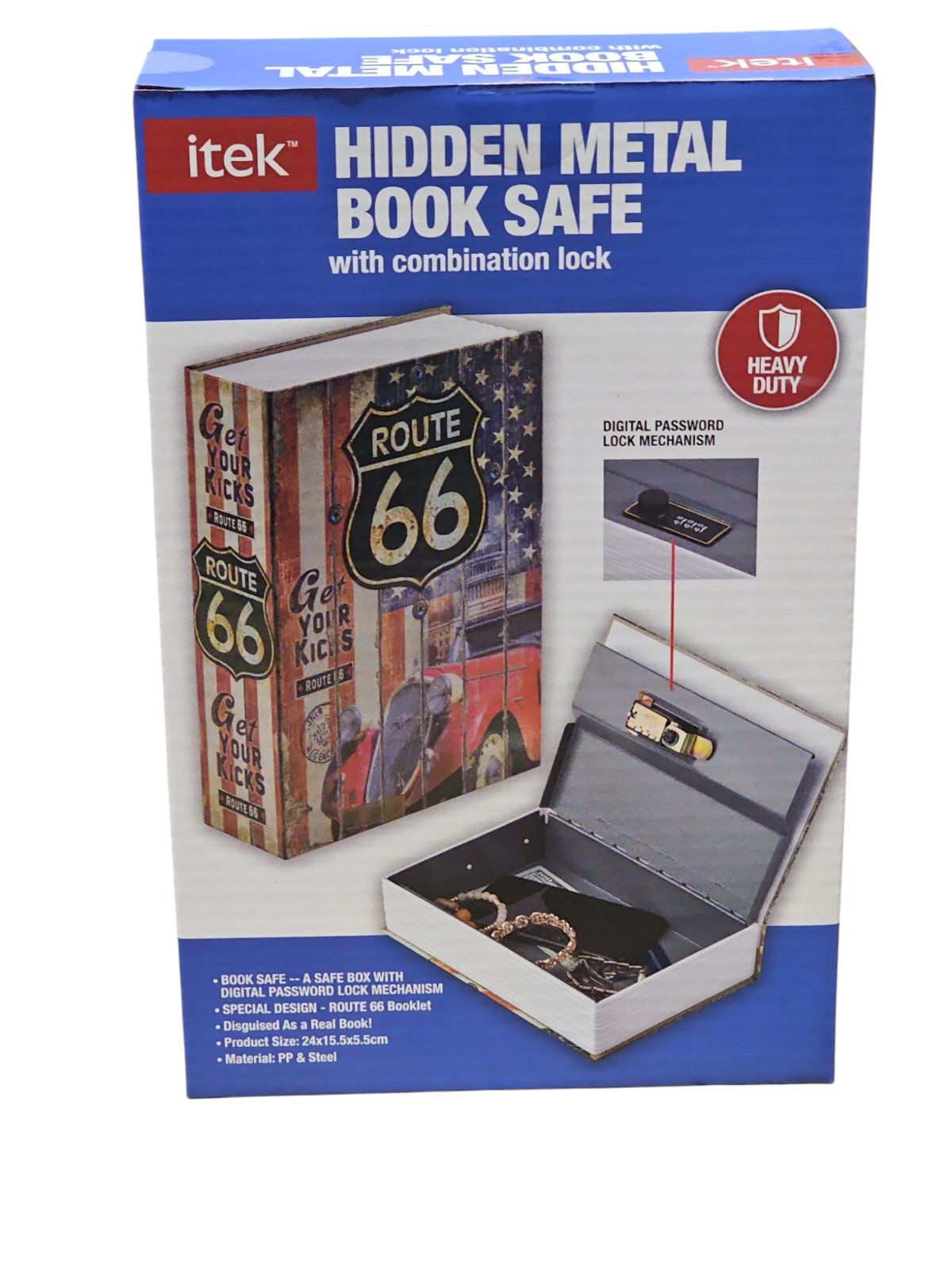 itek RT 66 Secret Storage Book Tin Security Combination Lock Diversion Safe Box