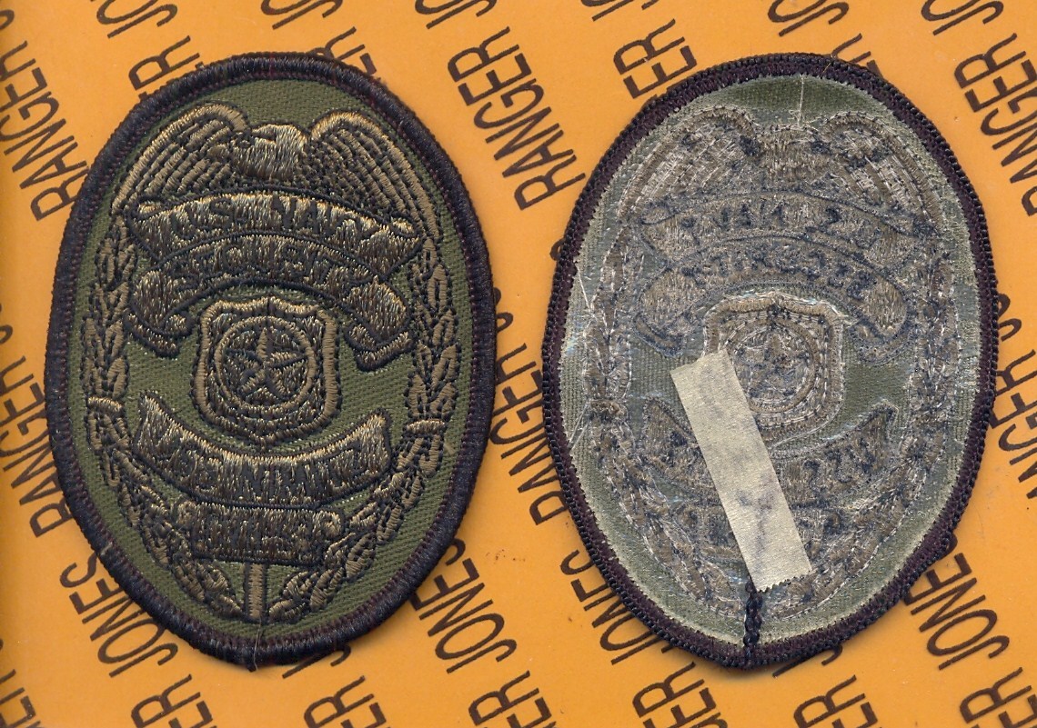 US Navy Security USS NIMITZ CVN-68 shield 3 1/2" OD Green & Black patch m/e