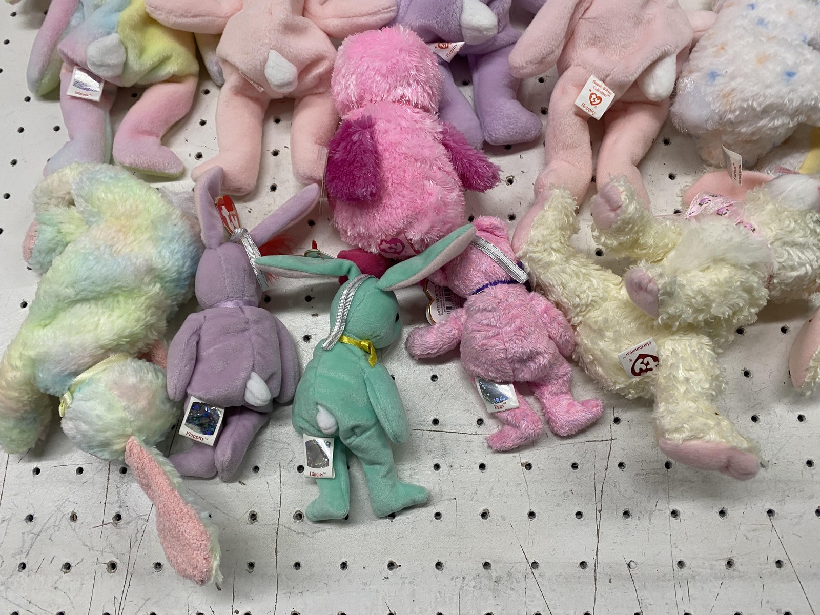 Vintage Ty Easter Bunny Chick Bear Plush Lot 11 Small Pastel Stuffed Animal Toys