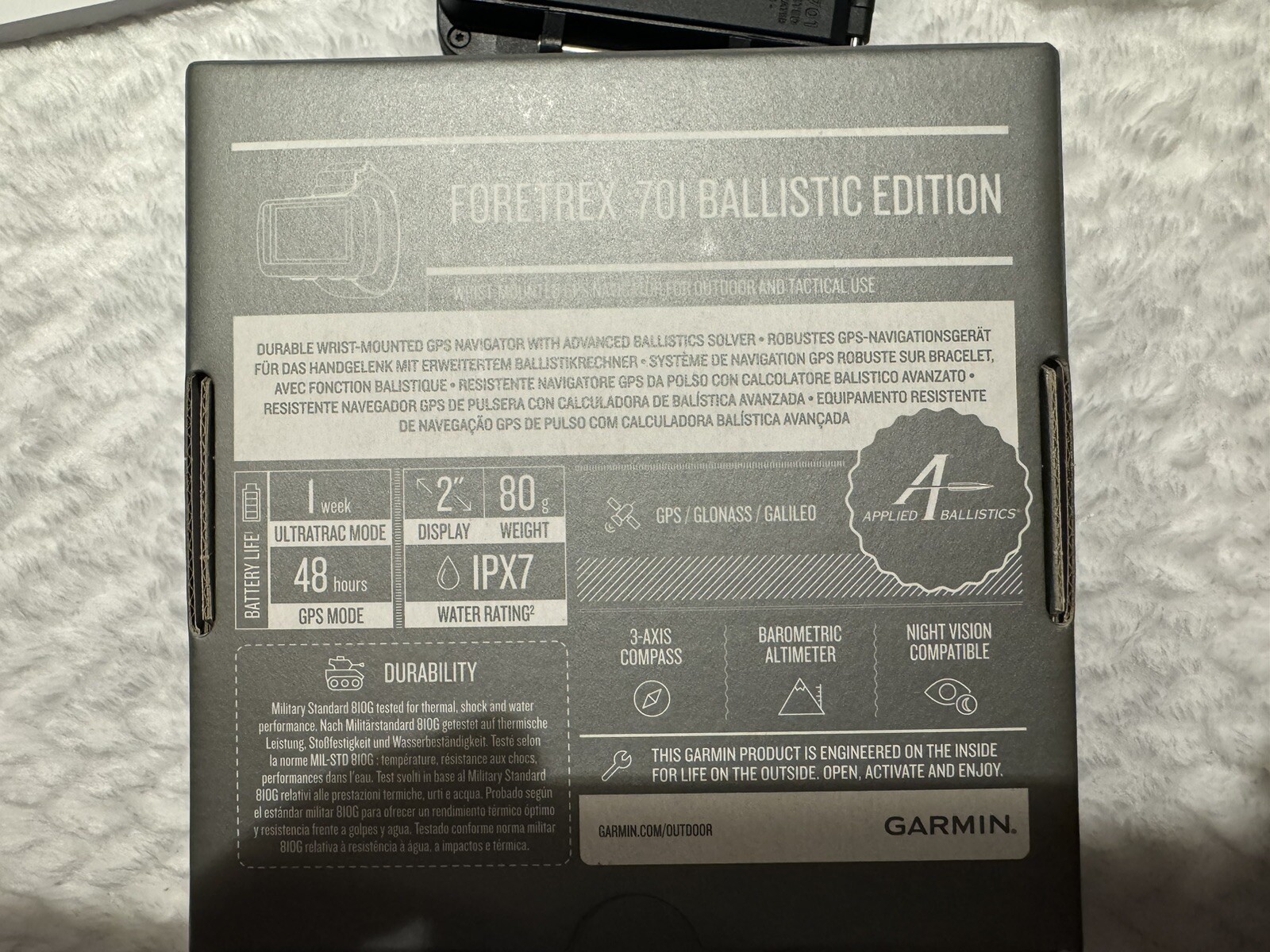 Garmin Foretrex 701 Ballistic Edition GPS No Batteries Or Wrist Band