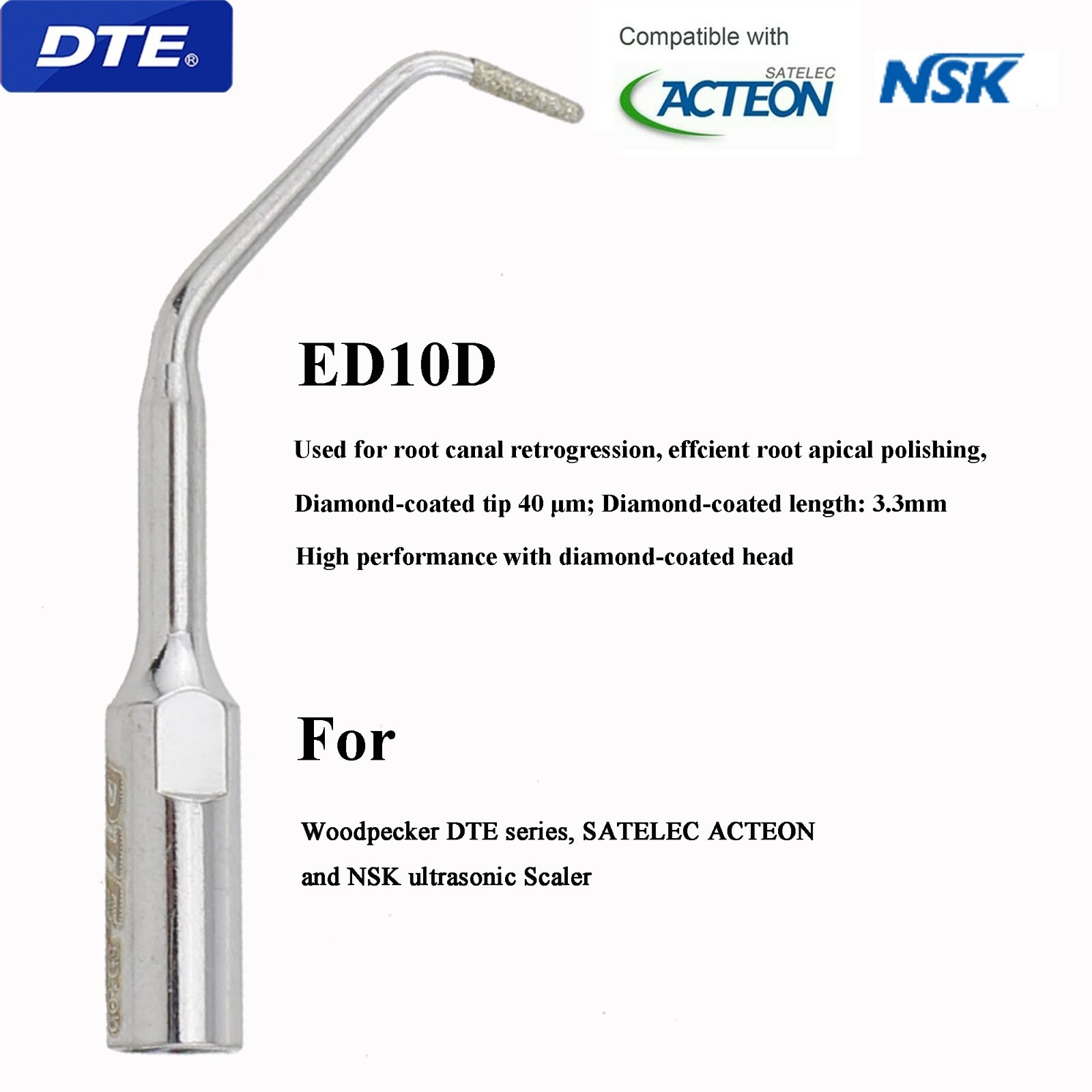 Woodpecker Dental Ultrasonic Piezo Scaler Tips Endo Perio DTE SATELEC NSK EMS