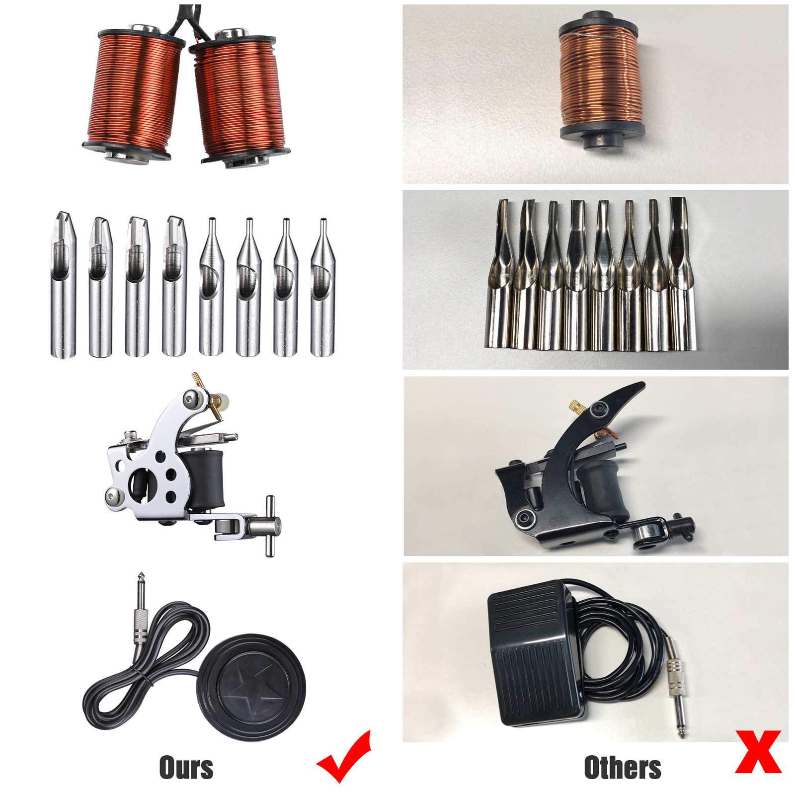 Complete Tattoo Kit 4 Machine Gun 40 Ink LCD Power Supply Grips Tip Carring Case