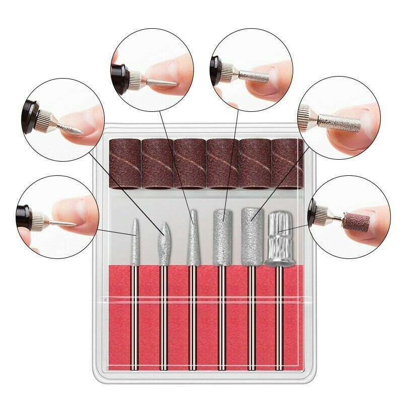 Electric Nail Drill File Acrylic Art File Manicure Pedicure Portable Machine Kit