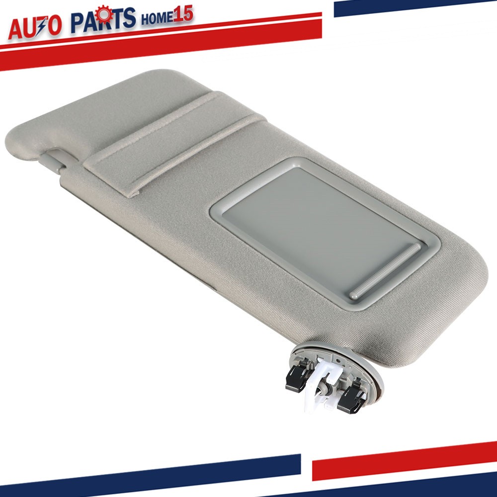 Driver Left Side Sun Visor For Toyota Camry 2007-2011 With Mirror & Light Gray