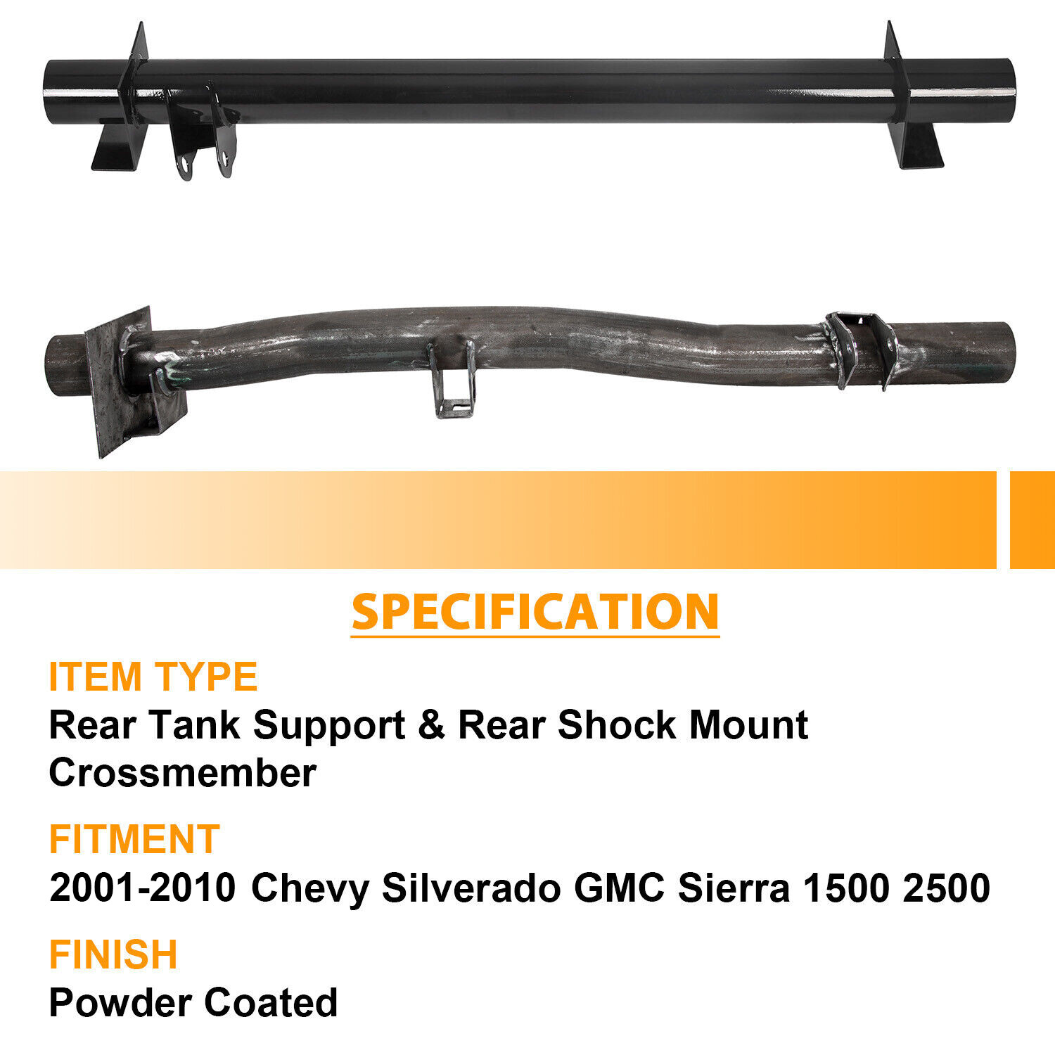 Rear Tank Support + Rear Shock Mount Crossmember For 01-10 Chevy Silverado/GMC