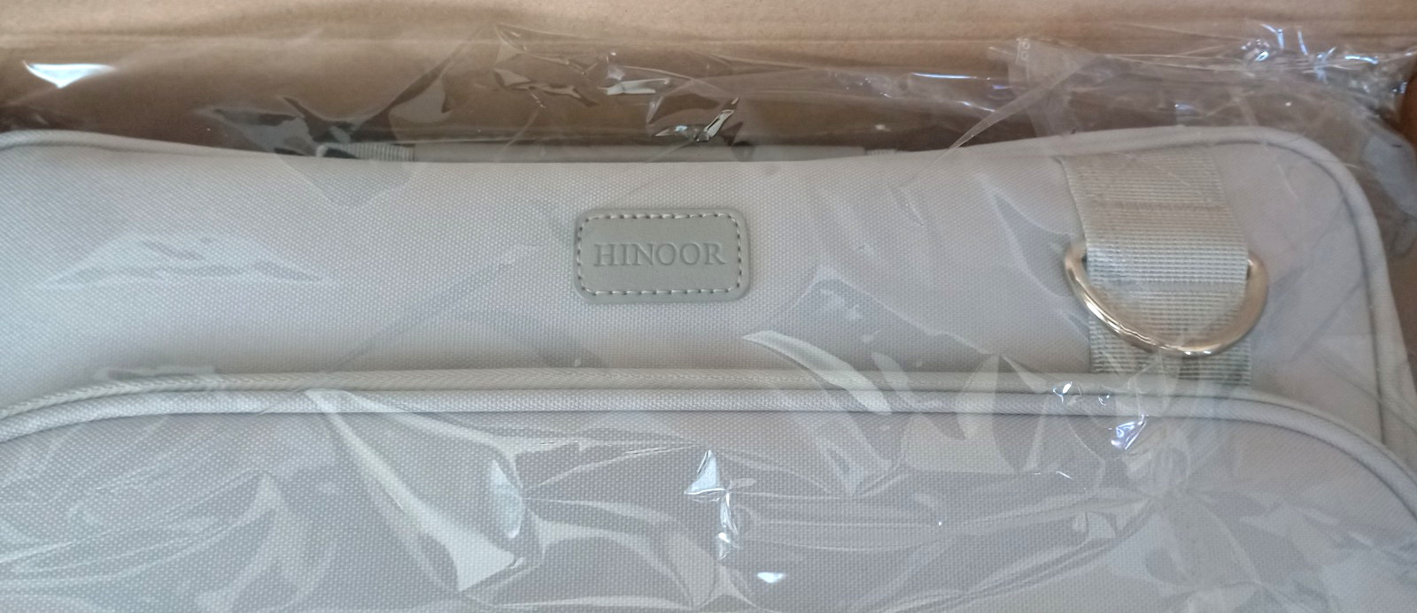 HINOOR 3-Inch D-Ring Zipper Binder w/ Shoulder Strap Holds Up To 700 Sheets Gray