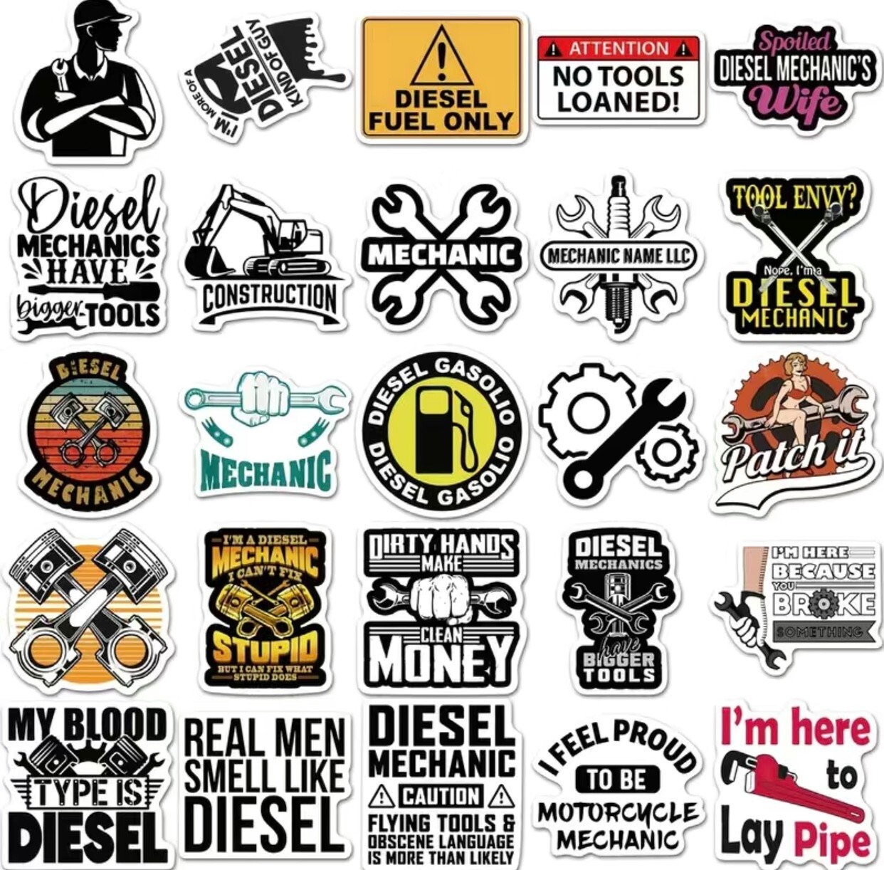 50 Mechanic Stickers Tools Toolbox Car Vehicle Driver Men Funny Meme Lot Bomb