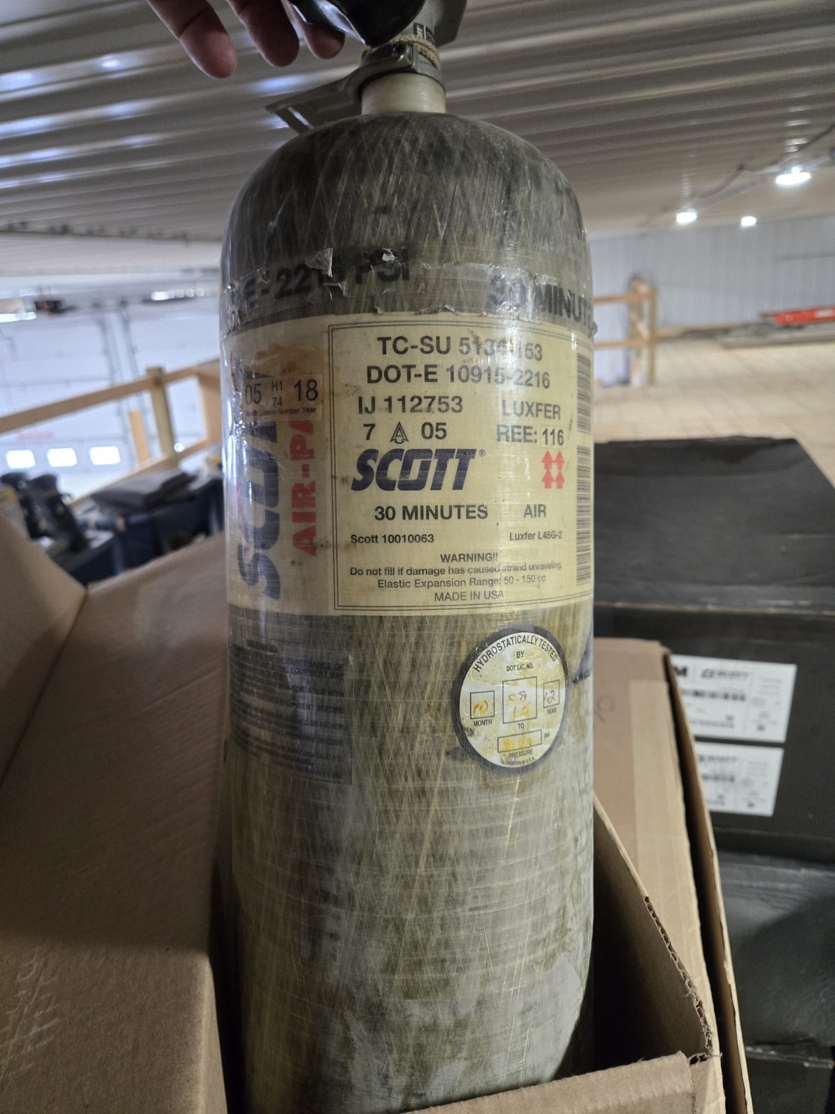 Scott Air Pack 30 min carbon spun bottle  - 2216 PSI