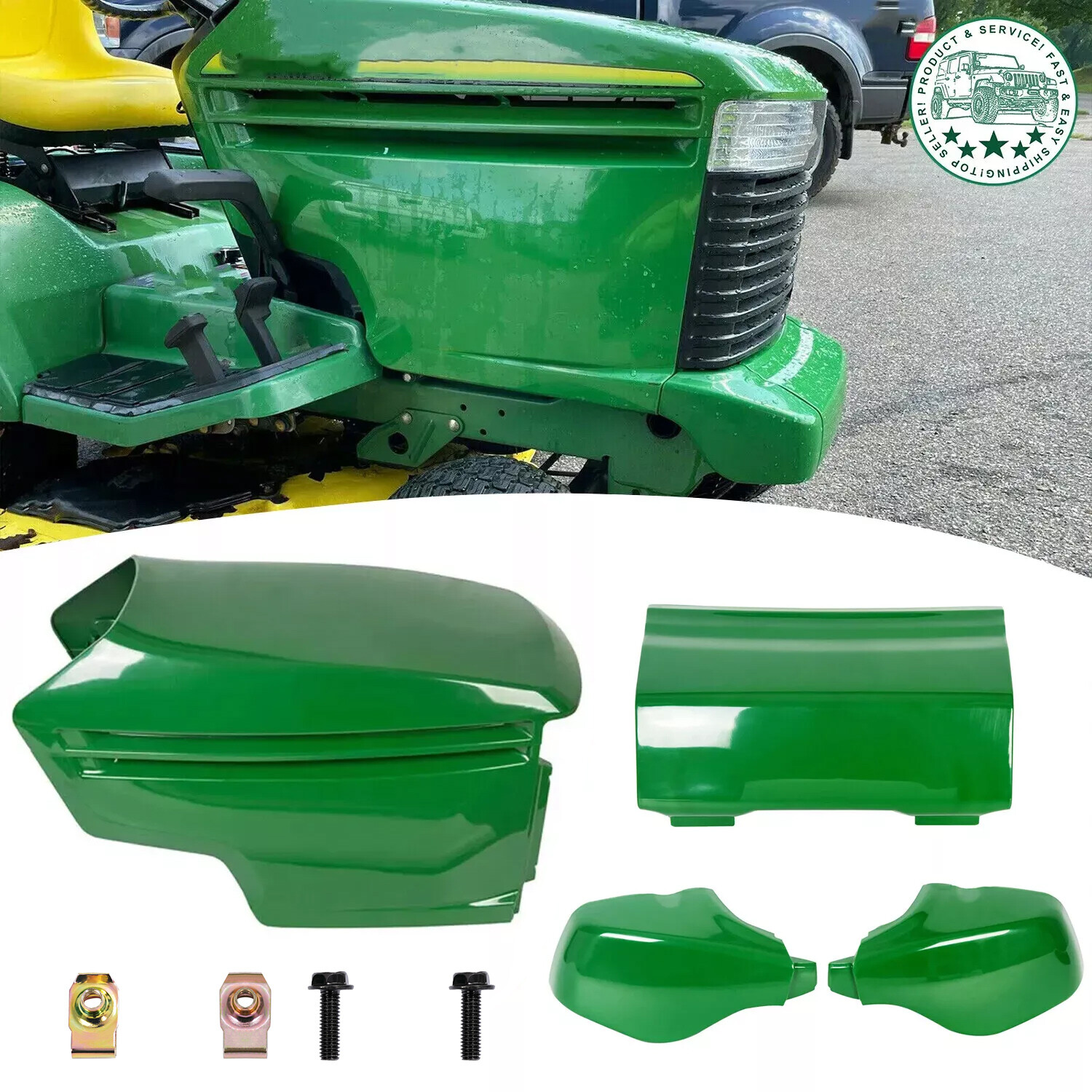 New Front Bumper & Lower Upper Hood Kit Fits John Deere 325 335 345 GX255 GX325