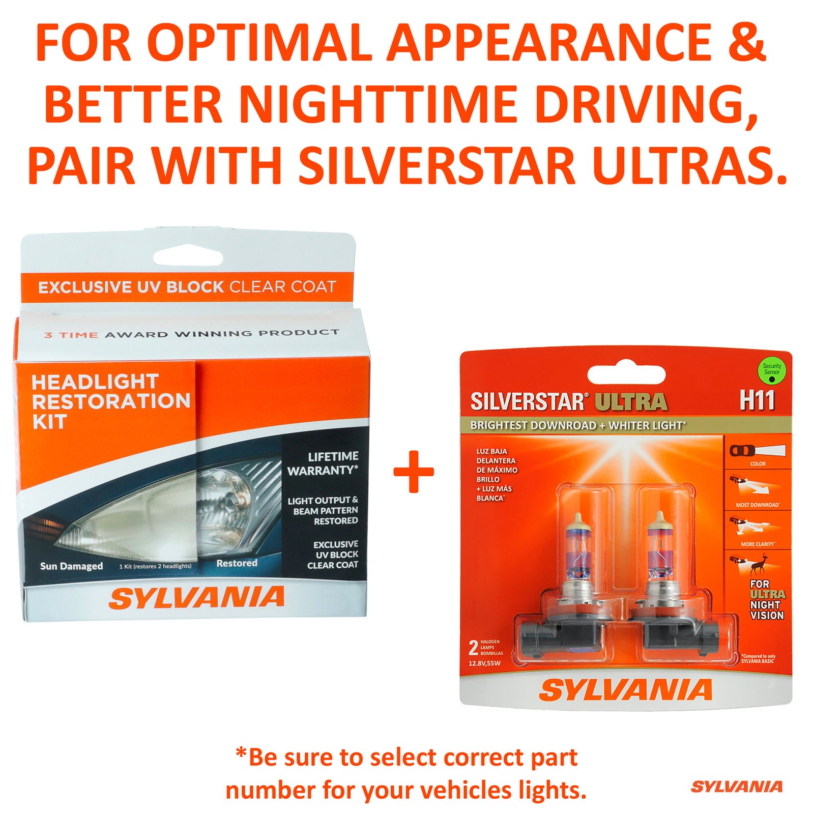 Sylvania Headlight Restoration Kit - Long-Lasting Headlight Repair Kit | LED