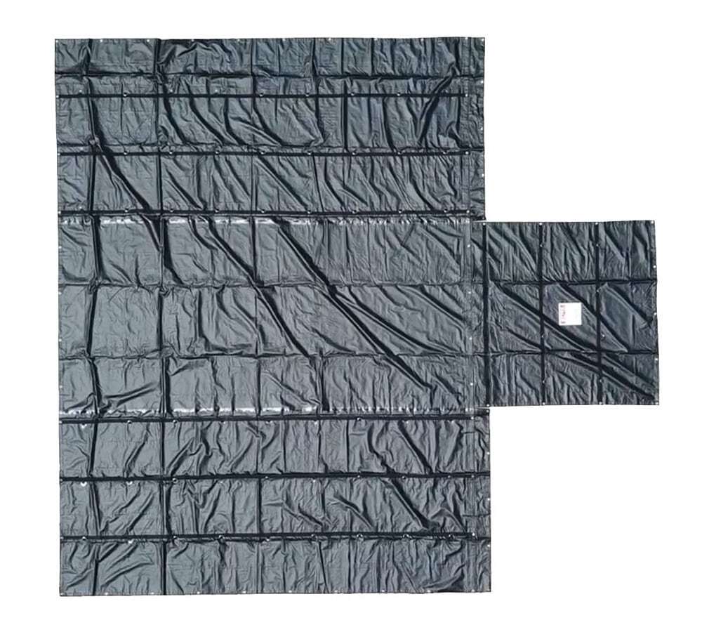 Black Superlight 14oz Flatbed Trailer Lumber Tarp 24x27 (8' Drop)