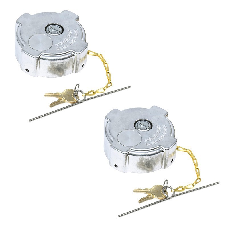2Pcs Locking Diesel Fuel Cap with keys for 96-18 Freightliner Cascadia Columbia