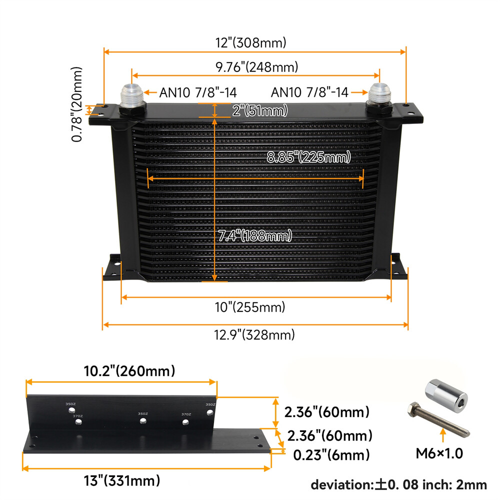 24 Row Core Oil Cooler Kit Bolt On For Nissan Z33 03-08 350Z FAIRLADY 370Z Z34
