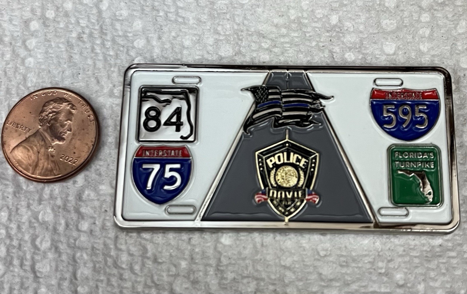 Police Challenge Coin Florida License Plate