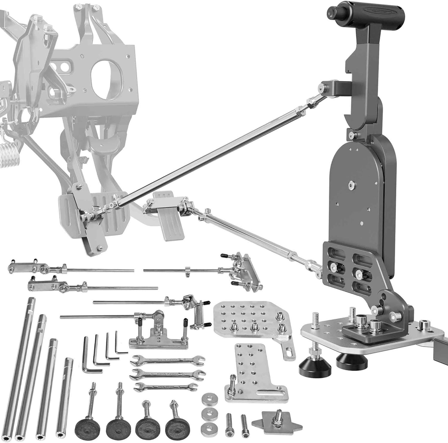 Fixed Hand Controls for Disabled Drivers, Push/Pull Car Pedal Assist Device