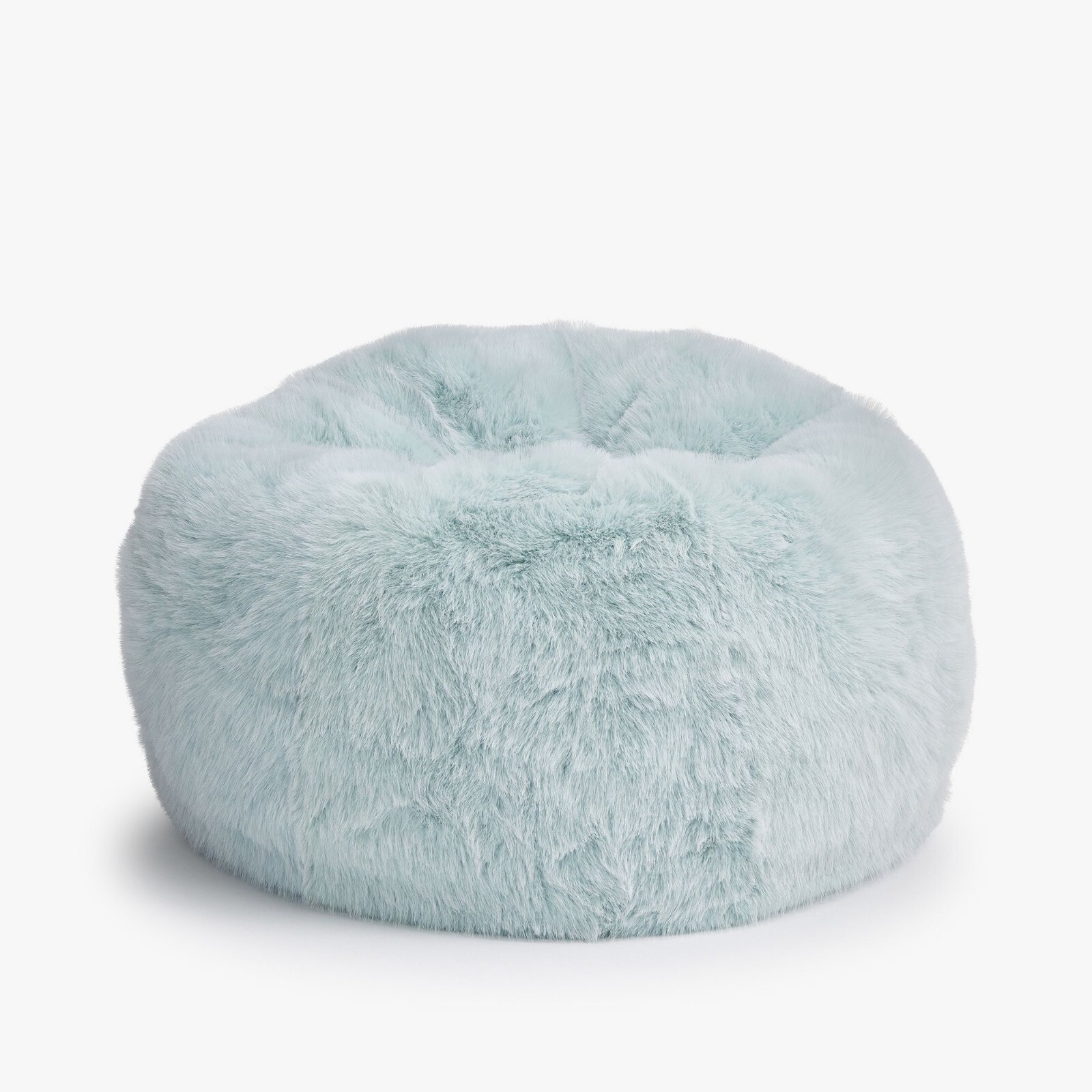 NEW Pottery Barn Faux Fur Porcelain Blue Bean Bag Ottoman Poof Chair Cover Only