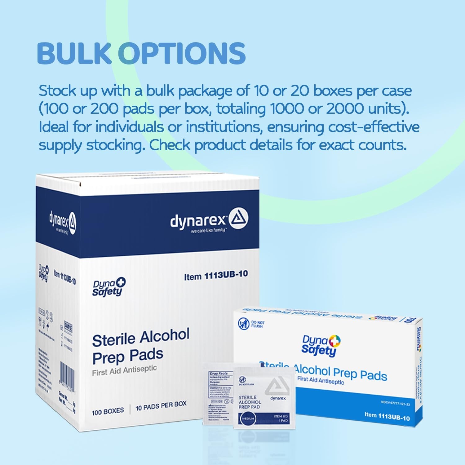 DynaSafety 100 Sterile Alcohol Prep Pads - Perfect for Home & Professional Use