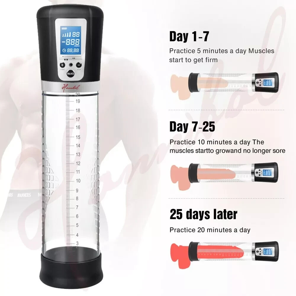 Vacuum Electric Penis Pump Digital rechargeable Male Men Penis Enlarger Growth