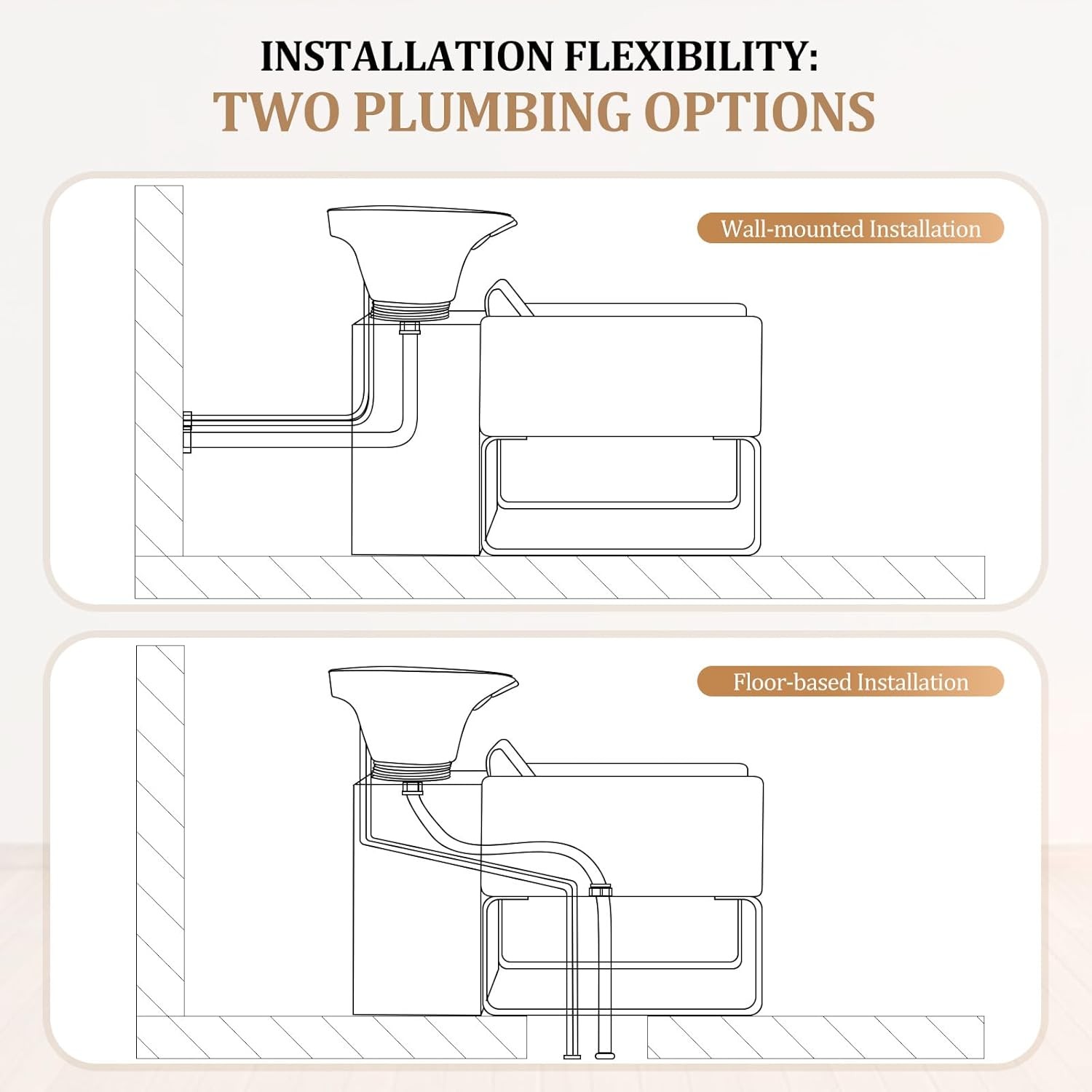 Shampoo Chairs for Salon, Stainless Steel Frame & UPC Certified Shampoo Bowl