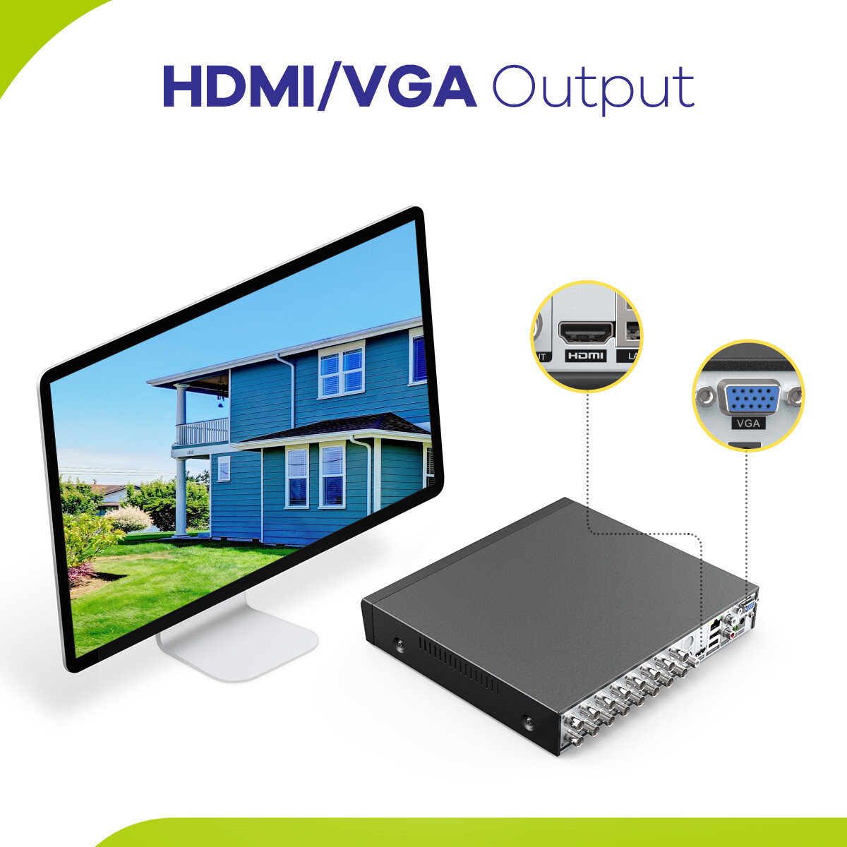 SANNCE 5in1 16CH DVR 1080P Lite CCTV Security Video Recorder for Camera System