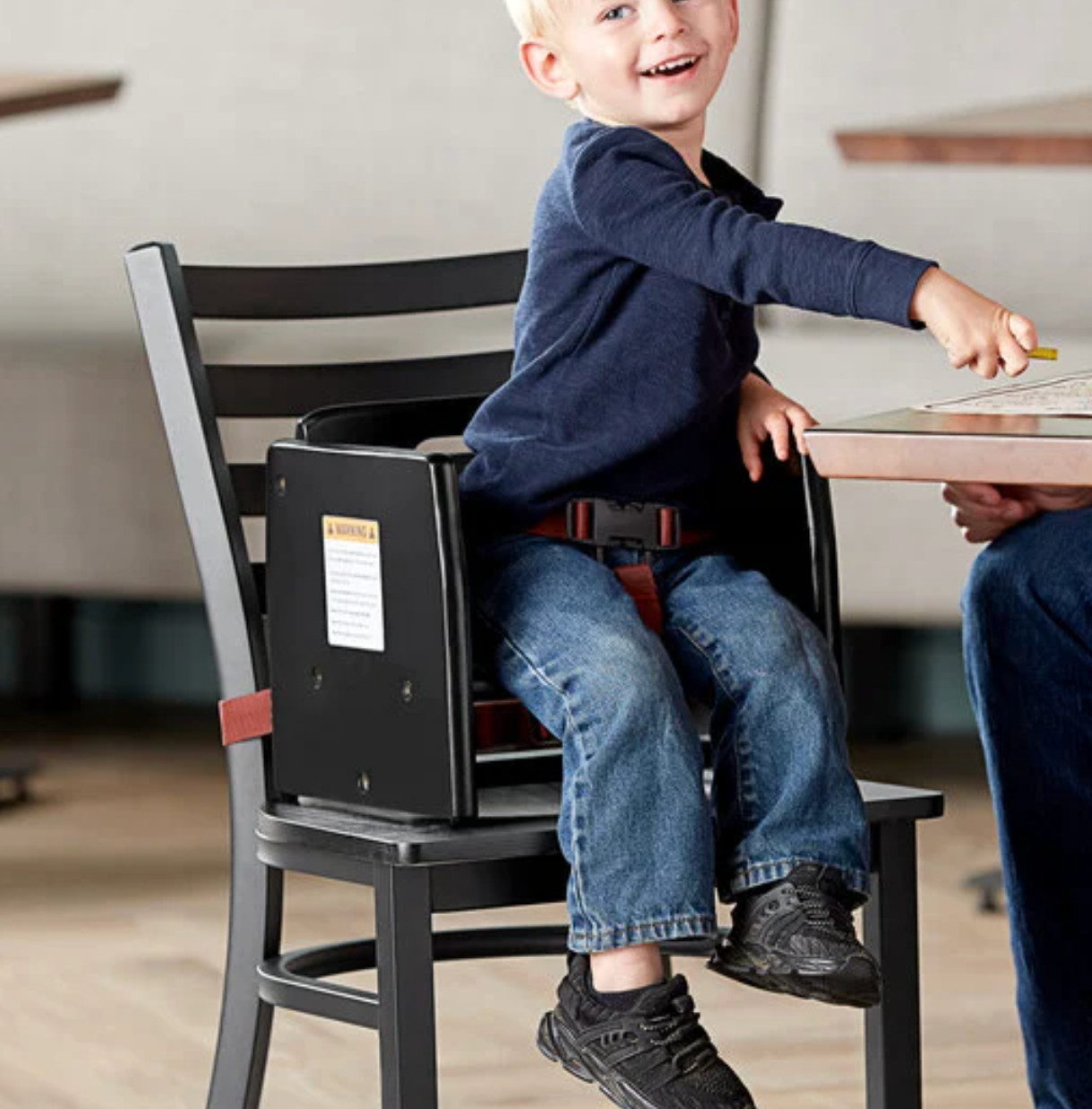 Restaurant Children Wooden Booster Seat in Black Finish - For Commercial Use