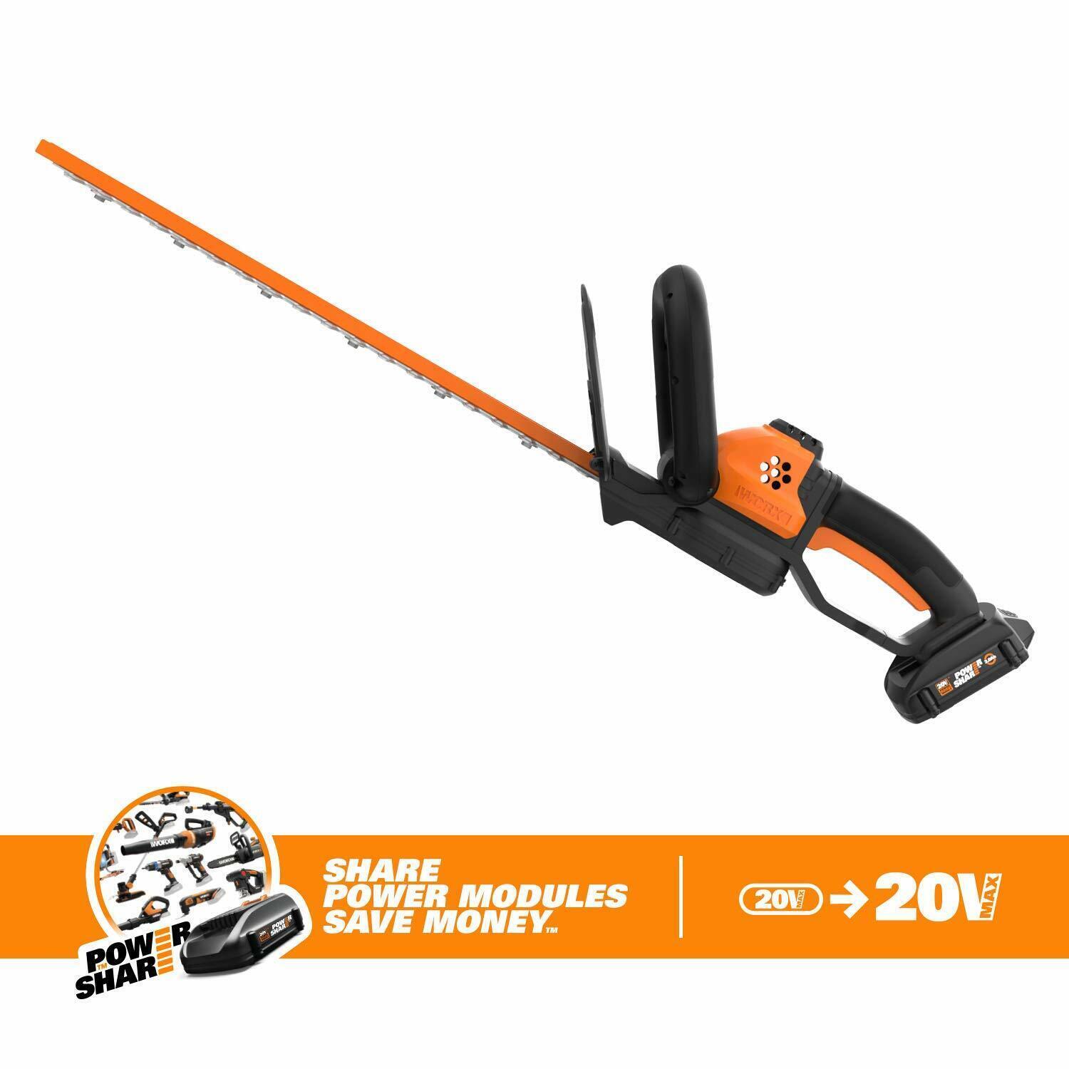 WORX WG261 20V Powershare Cordless 22" Hedge Trimmer - SR