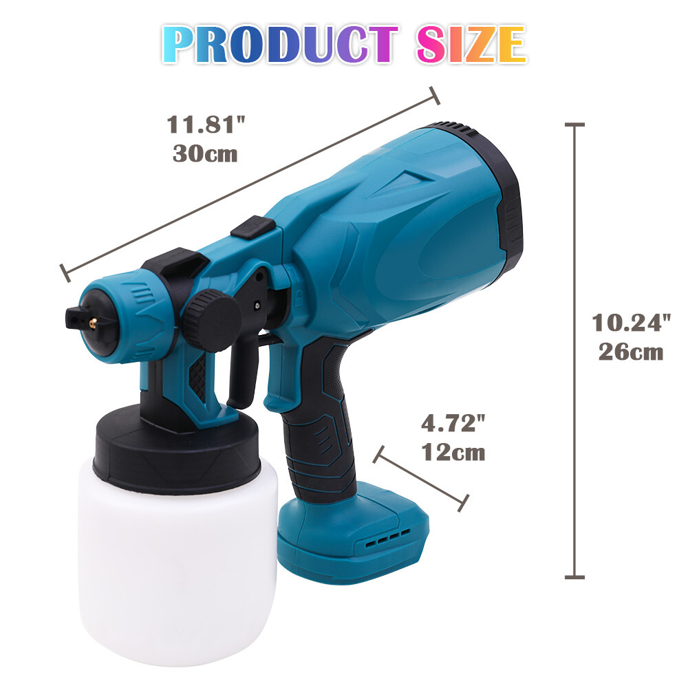 With 2 Batteries High Pressure Cordless Paint Sprayer Electric HVLP Spray Gun US