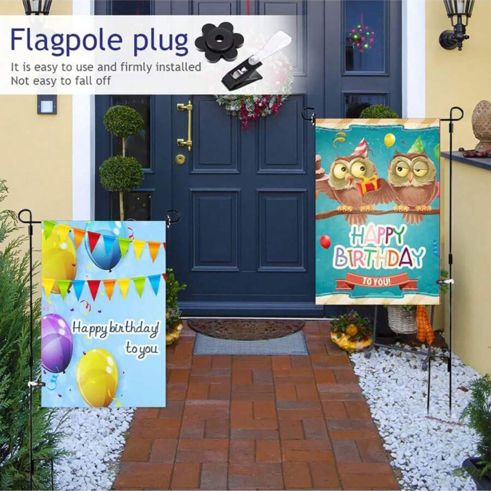 Garden Flag Clip Rubber Stopper Anti Wind Clip For Flag Pole Anley Accessories