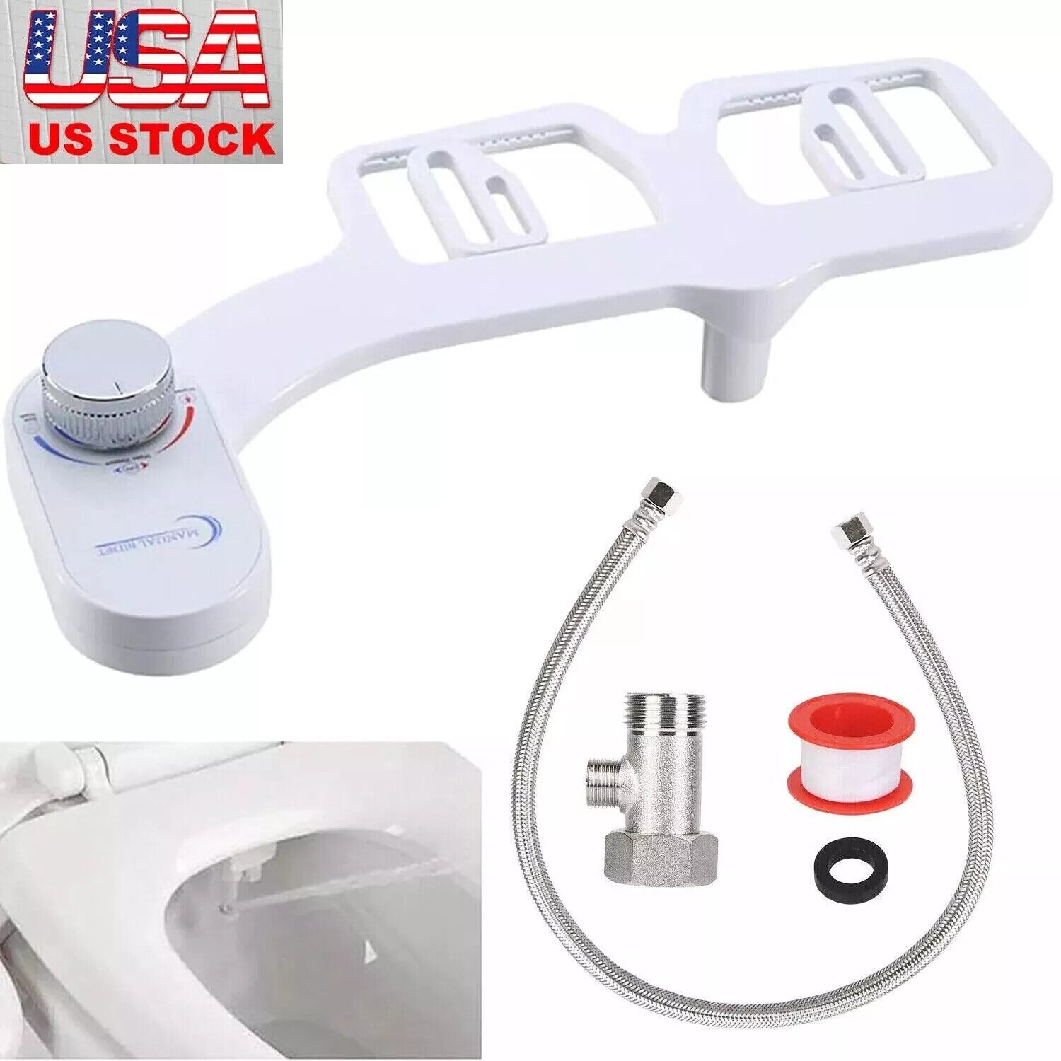 Bidet Fresh Water Spray Kit Non Electric Toilet Seat Attachment Cold Wash USA