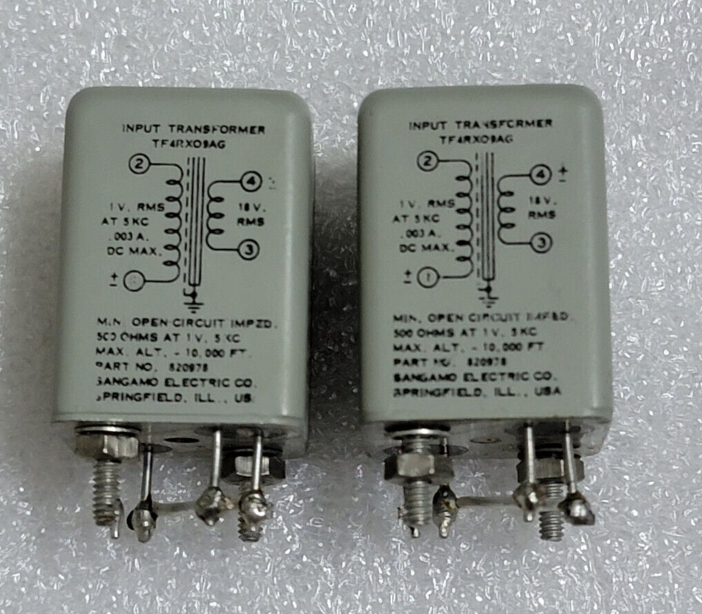 Pair of Vintage Sangamo Input Transformer Line Mic MC Phono 1:18 Potted Oil Fill