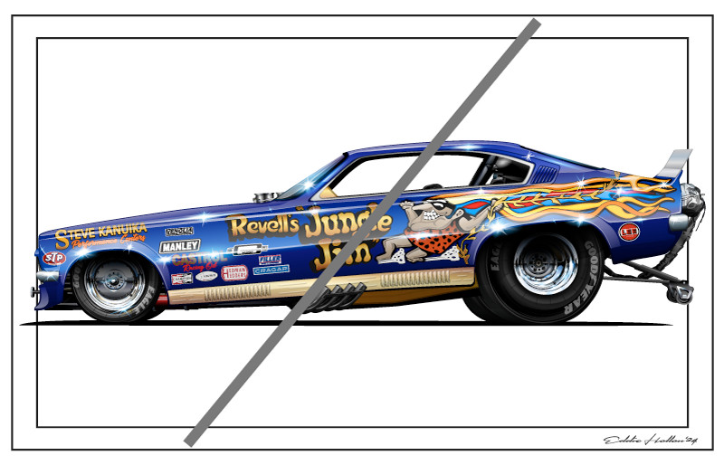 Jungle Jim Lieberman's 74 Vega Funny Car 28X18" Poster (Ships Free) FC021