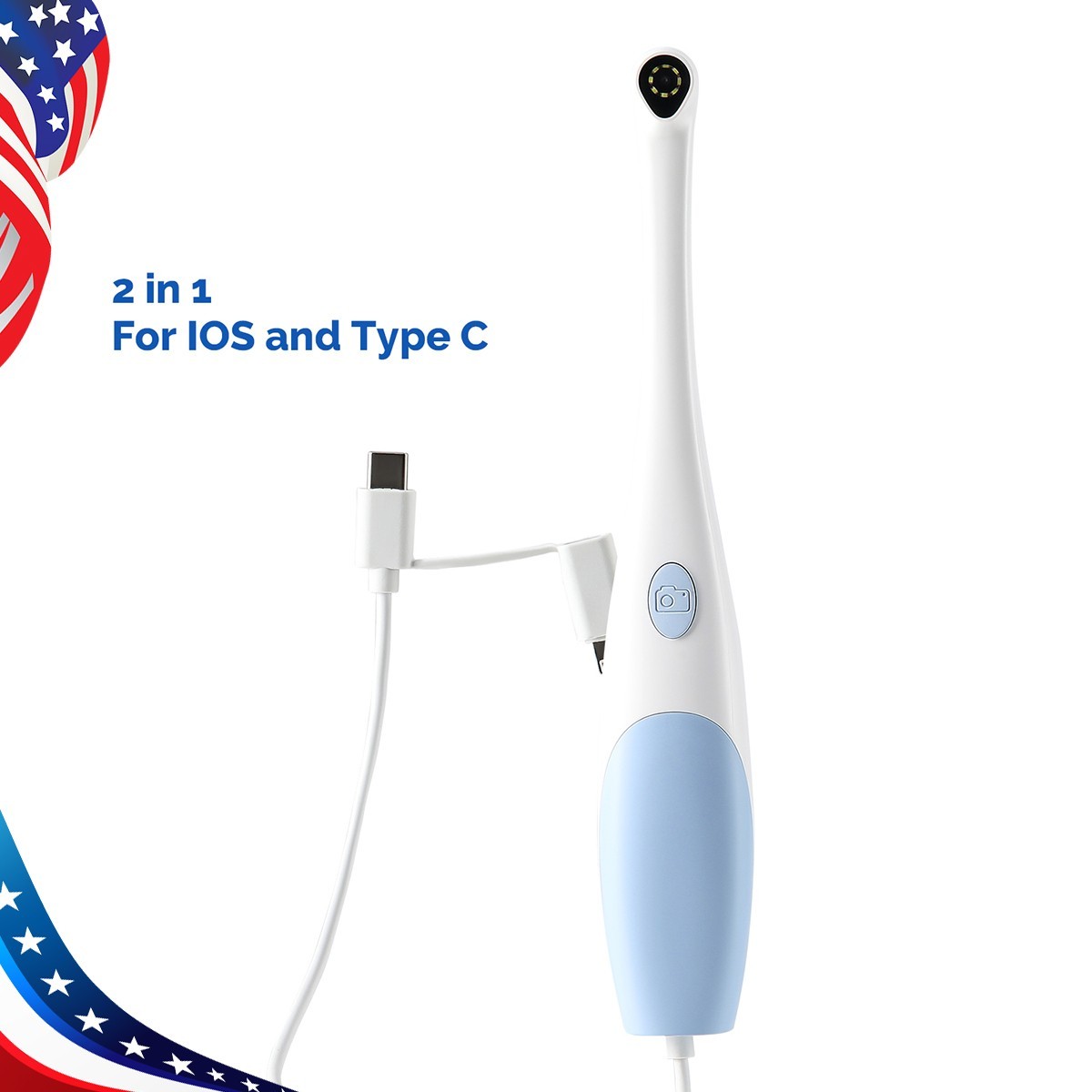 AZDENT Dental Intraoral Camera Digital USB Imaging Focus Intra Oral 8 LED Light