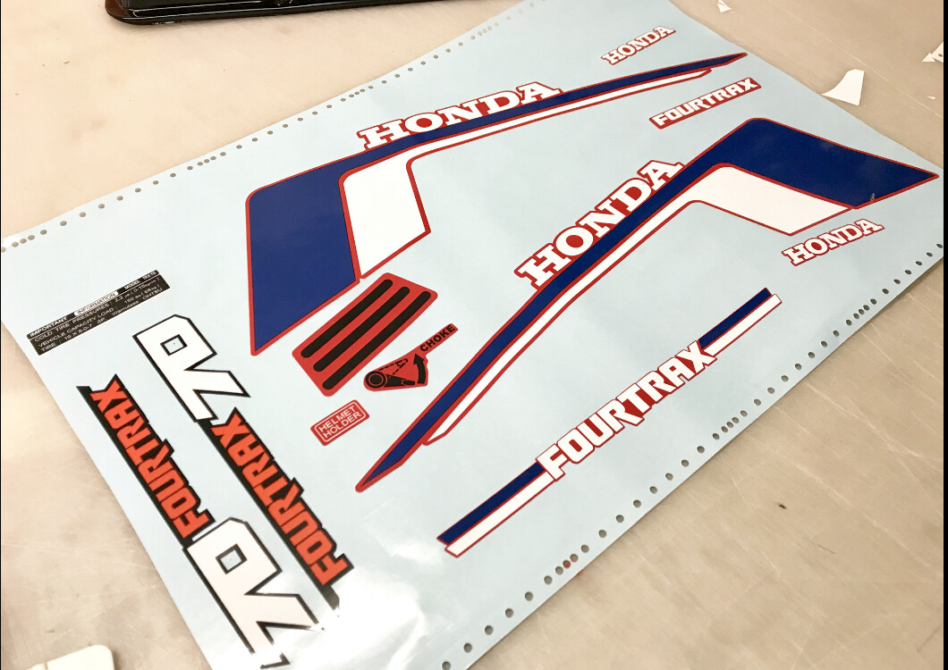 1986 DECALS STICKERS TRX70 TRX 70 FOURTRAX 4 WHEELER