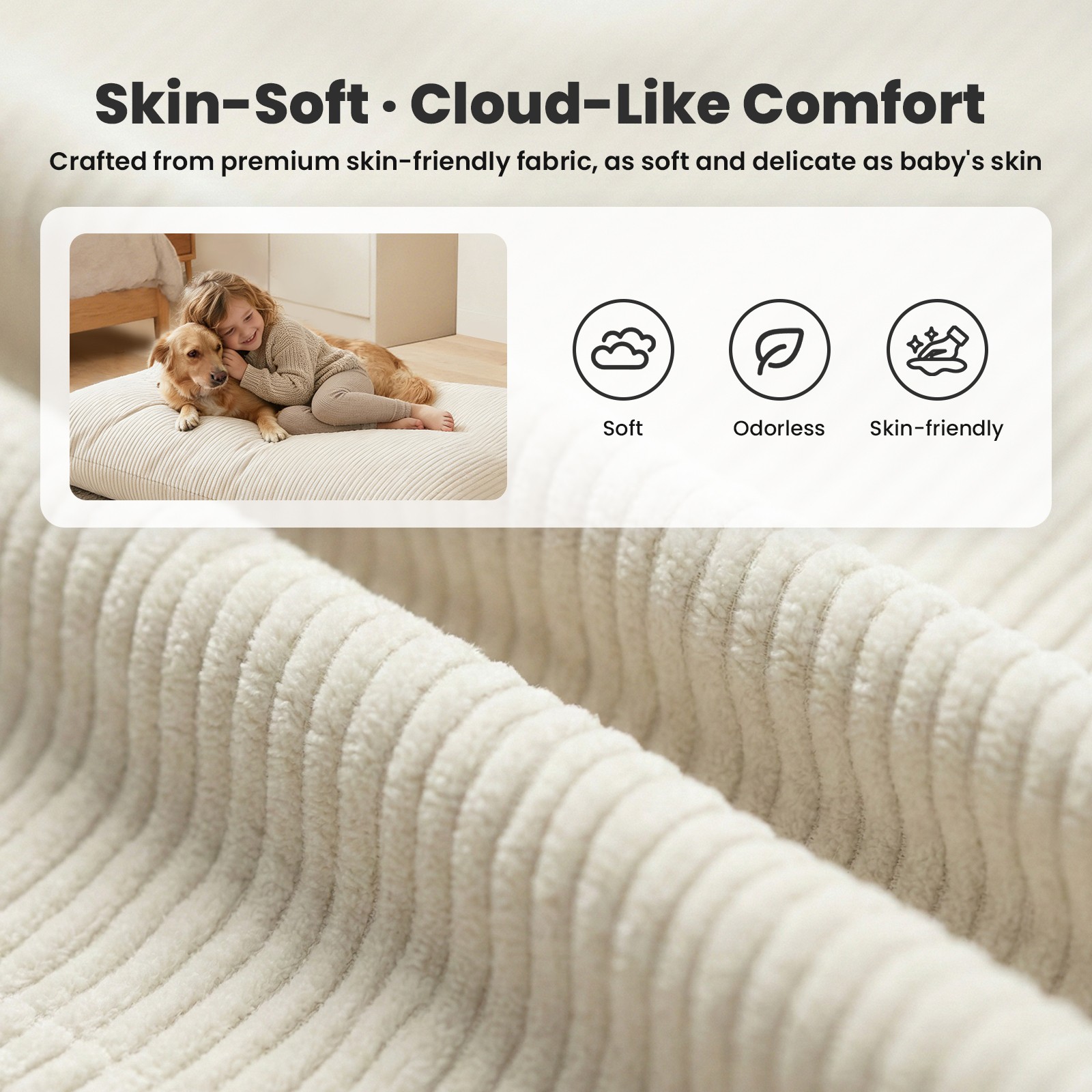 30x50 in Sponge Compression Sofa Chair Convertible Bean Bag w/ Cushion Washable