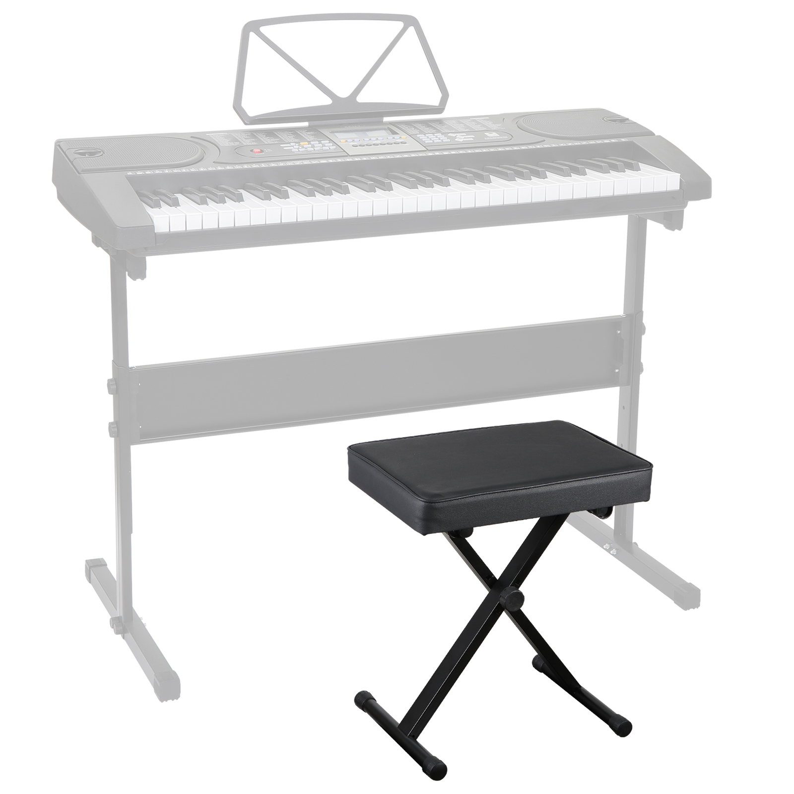 X-Style Piano Bench Thickness Padded Chair Seat Adjustable Height Keyboard Stool