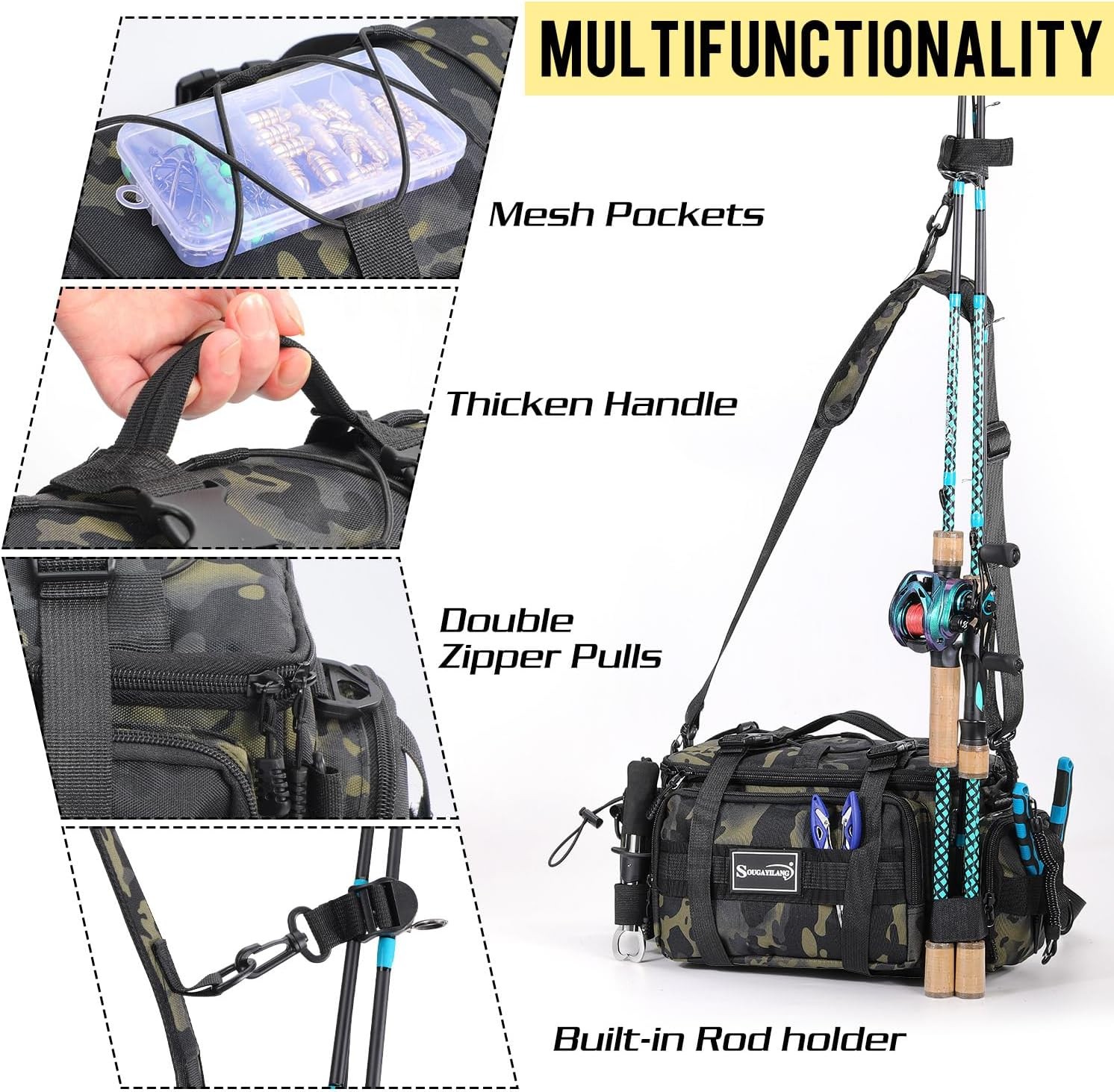 Fishing Tackle Bag with 3600 Piece Fishing Tackle Tray Fishing Tackle Organizer