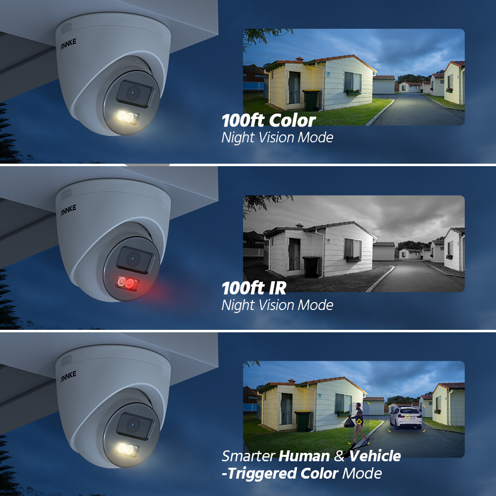 ANNKE H.265+ 5MP Audio POE Security IP Camera System 6MP 8CH NVR Outdoor Color