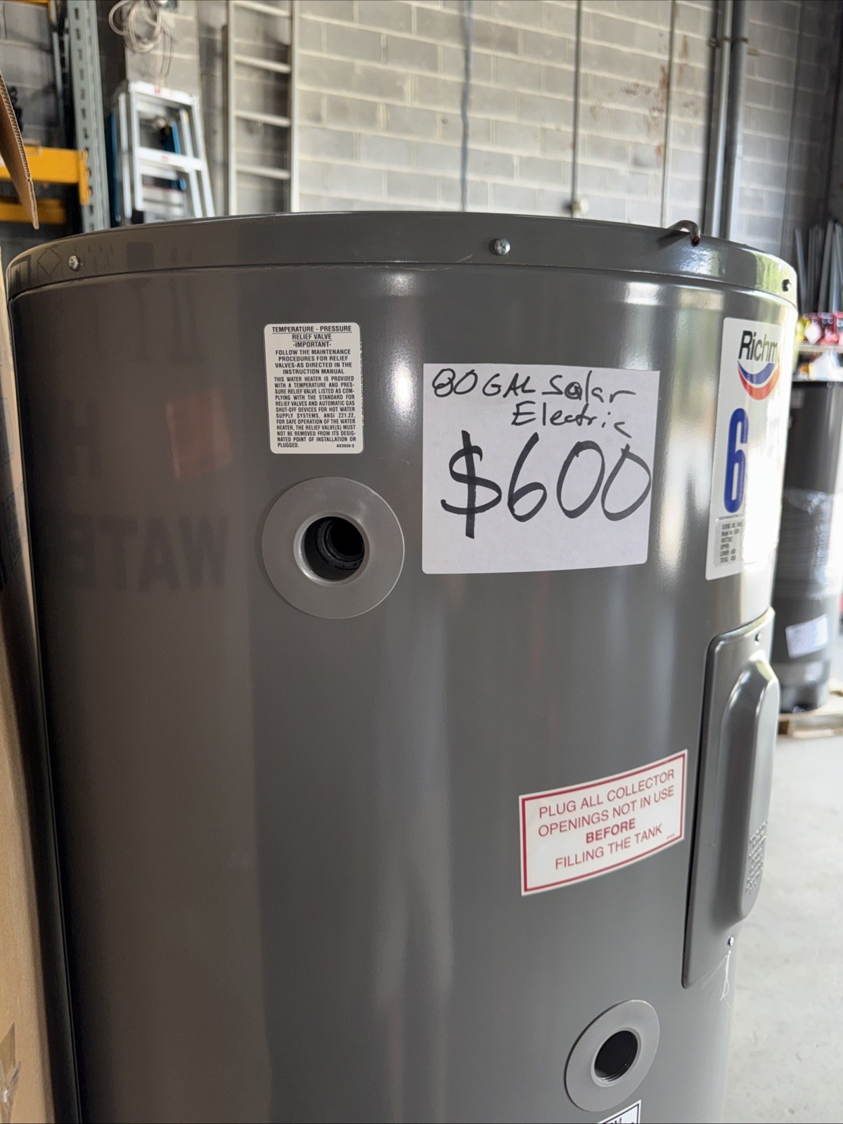 Richmond Solar Electric 80 Gallon Water Heater S80U-1