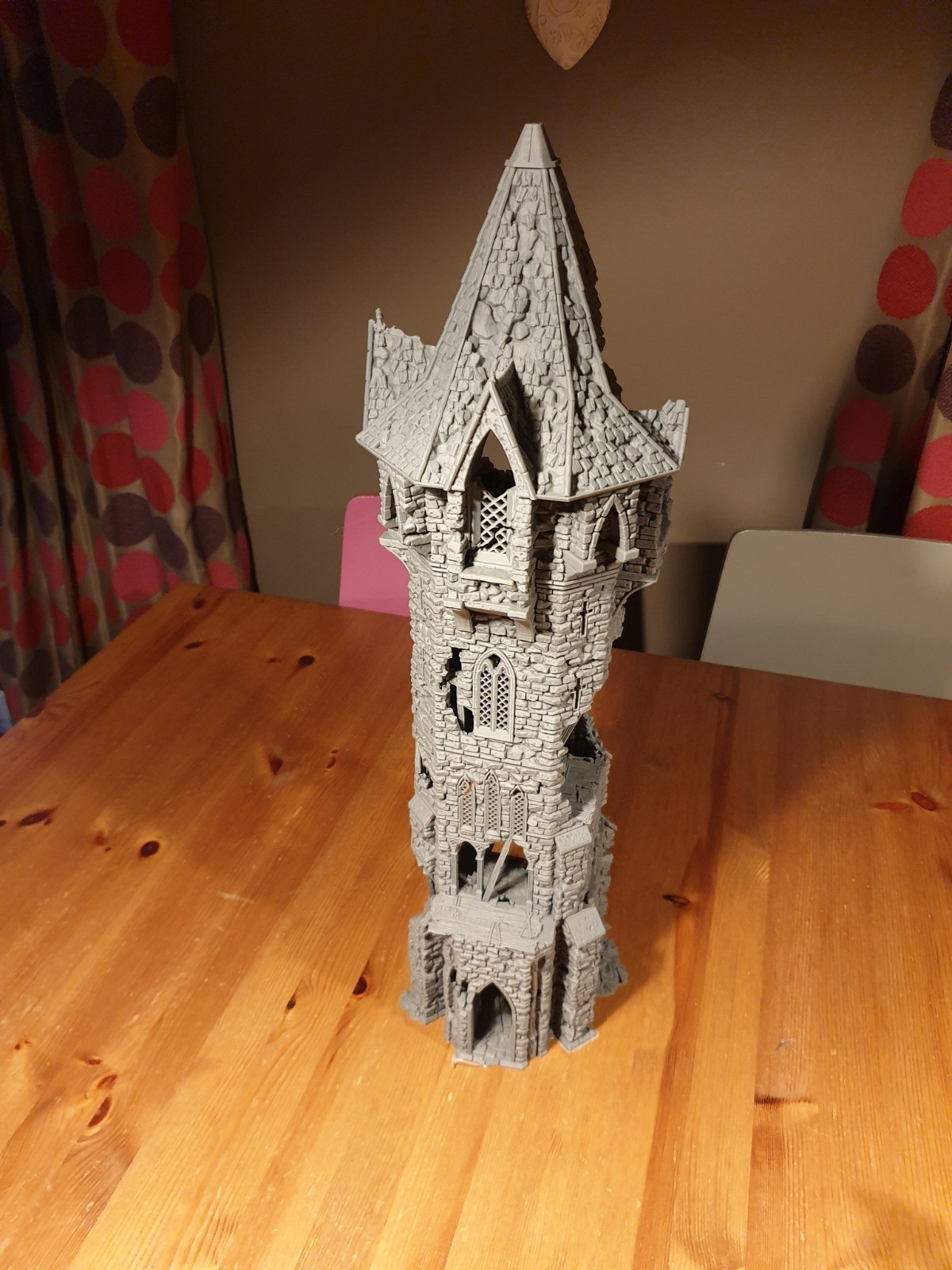 Large Ruined tower - Wargaming Terrain -Mordheim, Warhammer etc - 24 inch tall!