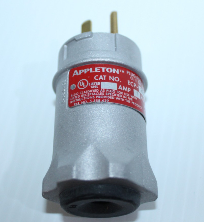 ⭐NEW IN BOX⭐ APPLETON ECP2023 20-Amp Hazardous Location Plug 20A 125Vac 2P 3W