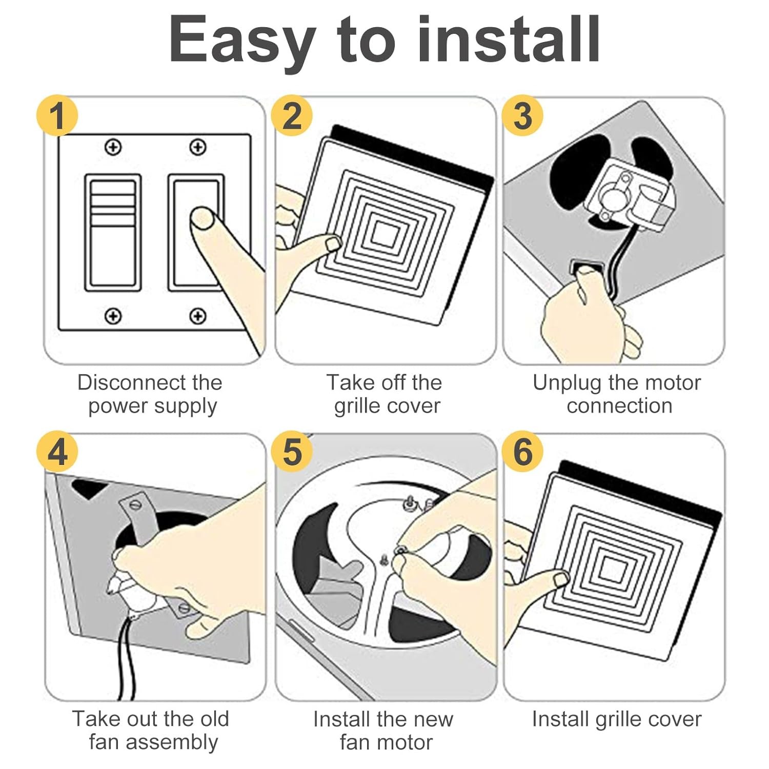S97017705 Bathroom Ventilation Fan Motor Assembly,8663RP 8664RP Bath Exhaust...