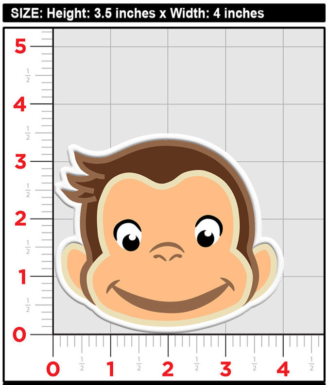 Curious George Embroidered Iron on / Sew On Patch, Applique 3.5' H by 4"